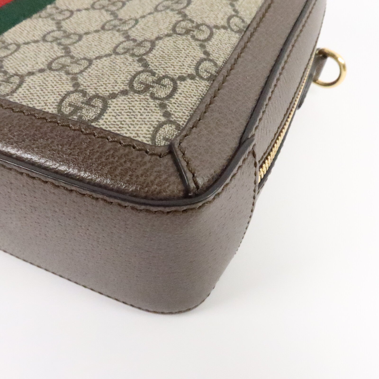 GUCCI 牛皮皮革/塗層帆布Ophidia GG手挽肩背兩用袋