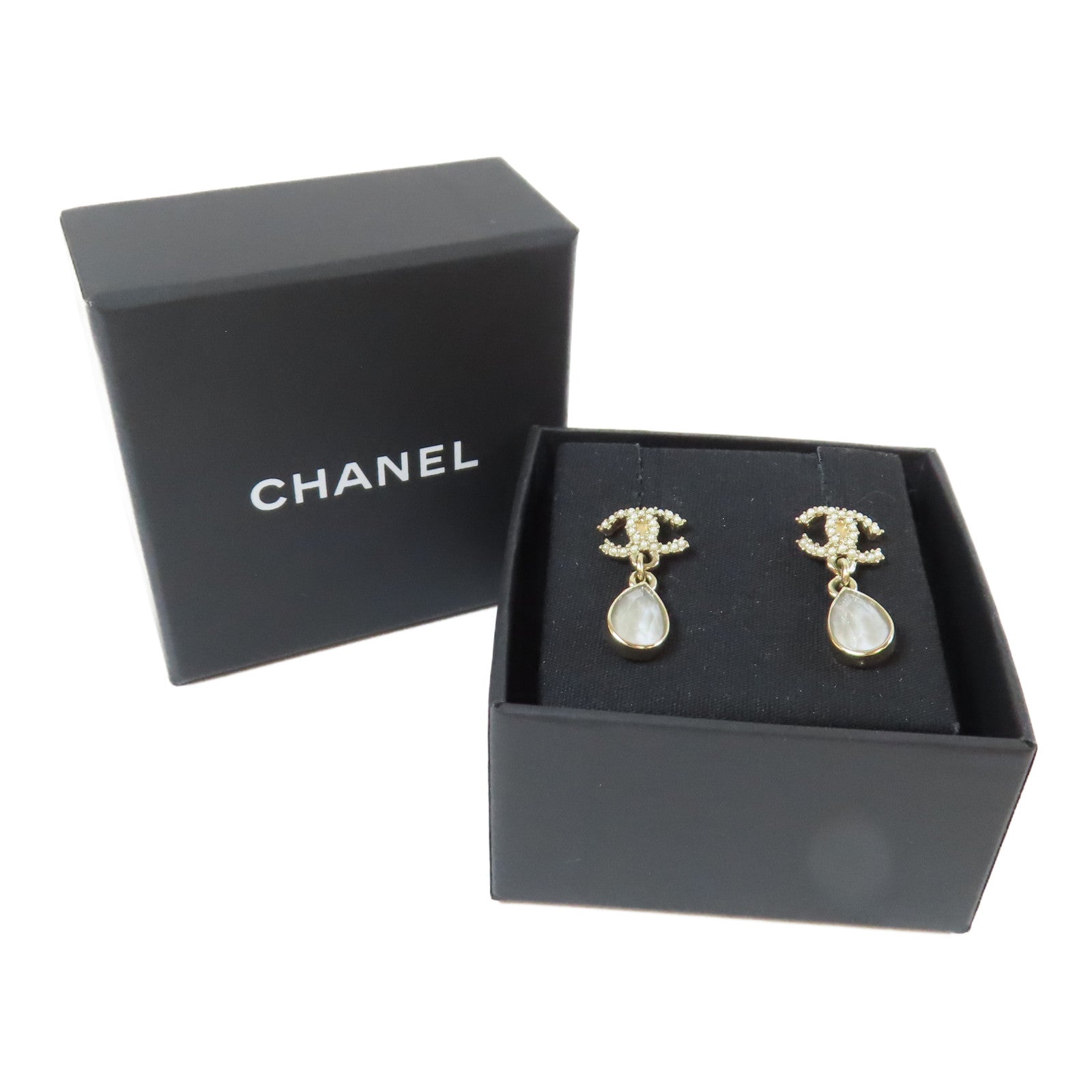 CHANEL PVC/金屬Earrings耳環白色