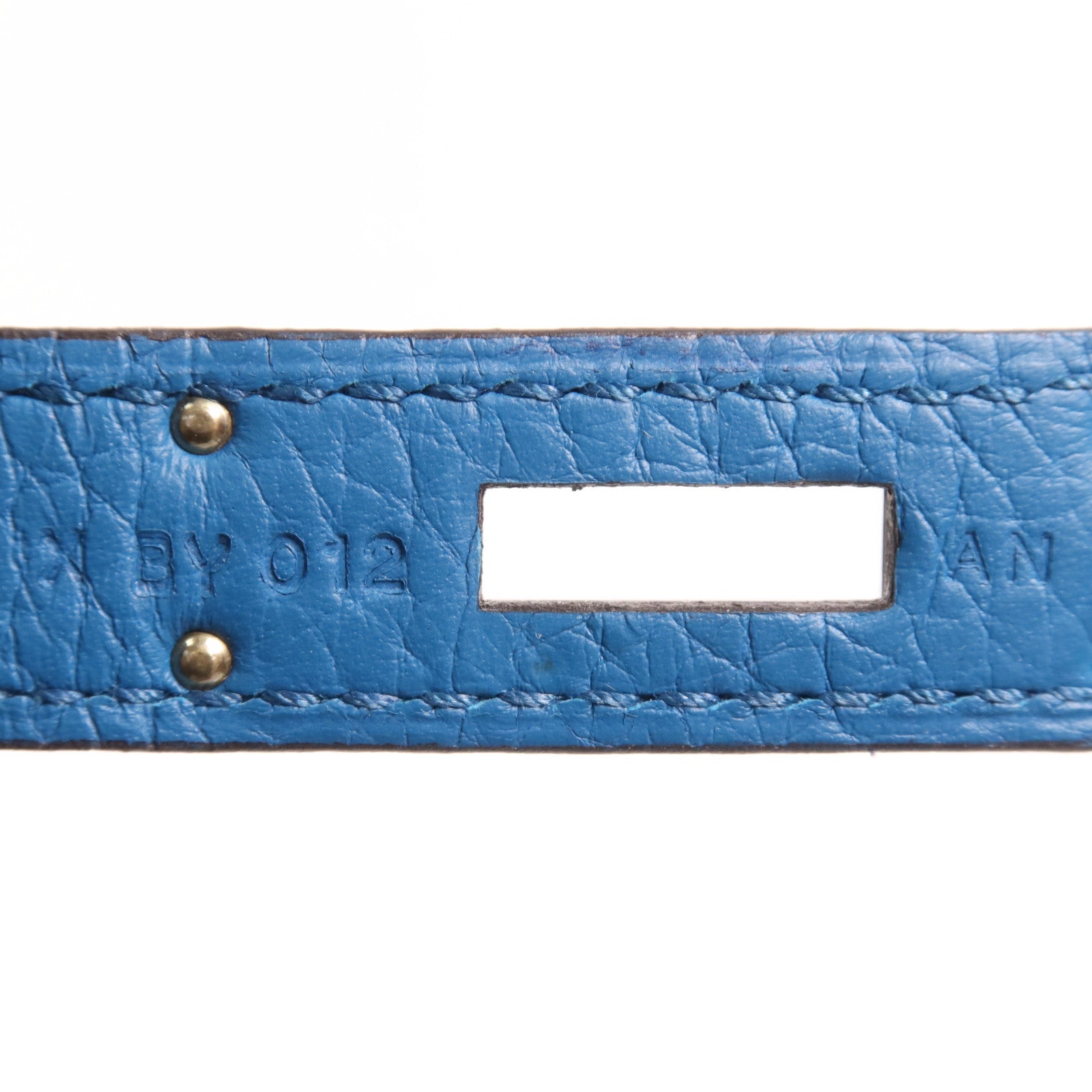 HERMES Clemence皮革So Kelly 22銀扣肩背袋Bleu Saphir