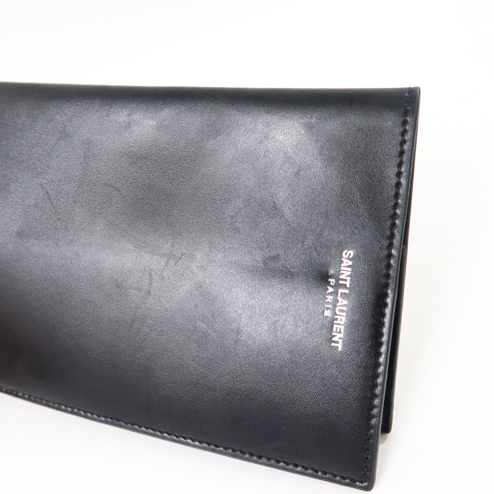 SAINT LAURENT Babylon皮革Business Bag銀扣手挽肩背兩用袋黑色