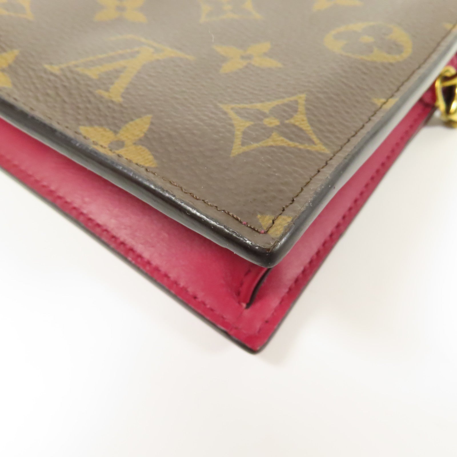 LOUIS VUITTON 【激減優惠】Monogram Portefeuille Flore金扣鏈帶肩背袋