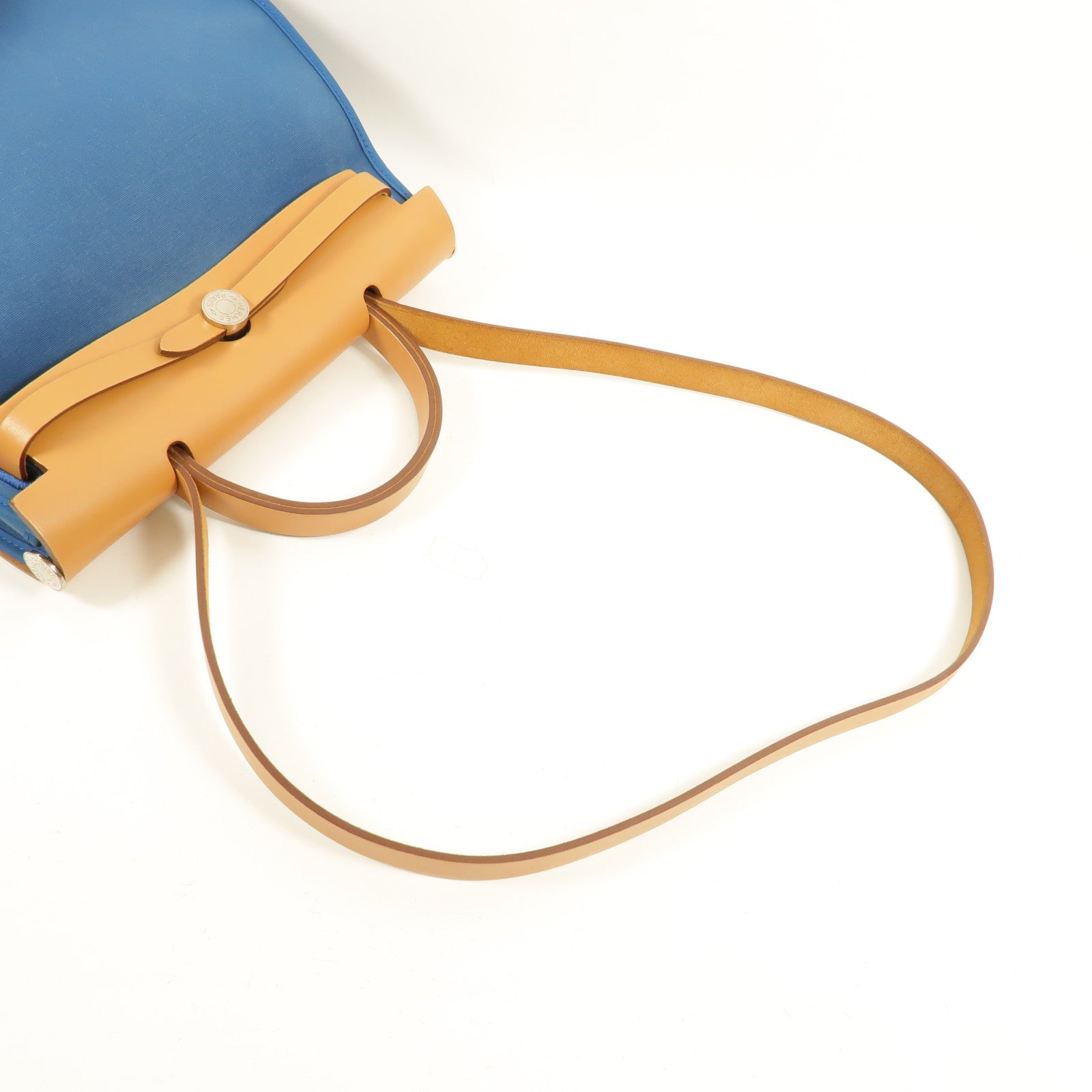 HERMES 帆布Herbag PM手挽肩背兩用袋Bleu Izmir