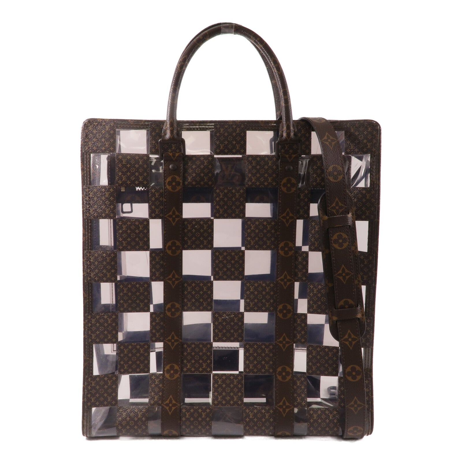 LOUIS VUITTON Monogram Chess Sac Plat手挽肩背兩用袋