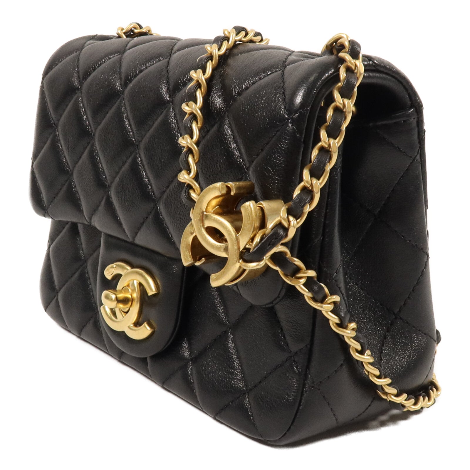 CHANEL 羊皮皮革Mini Classic Flap Bag鏈帶肩背袋