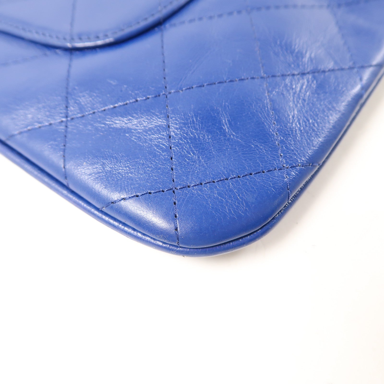 CHANEL CC SHW 31 Pouch Calfskin Leather Blue/White