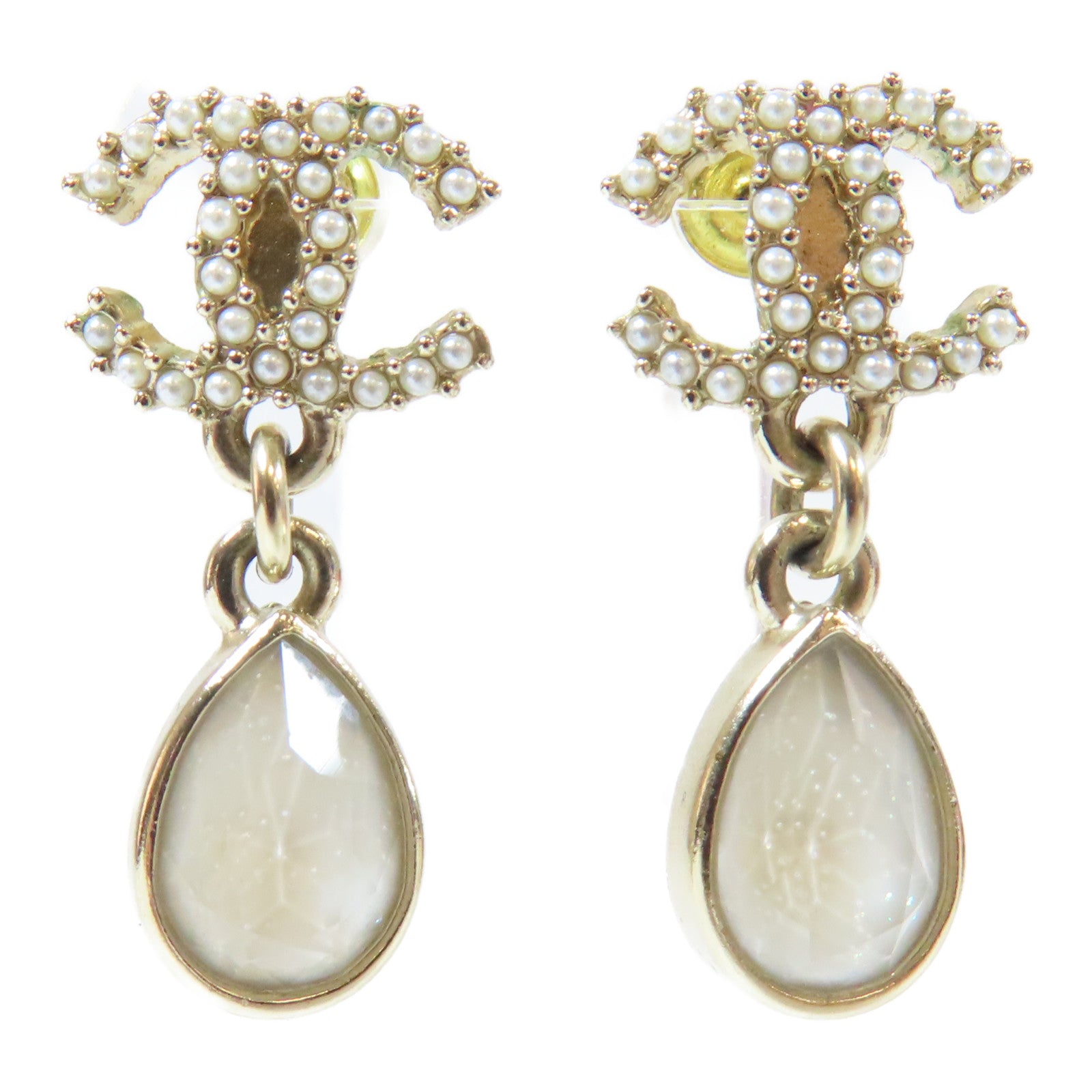 CHANEL PVC/金屬Earrings耳環白色