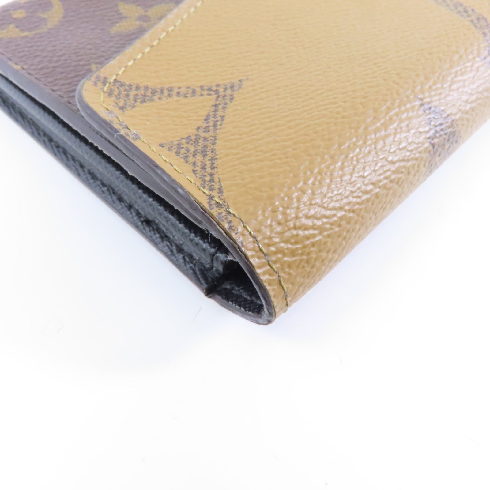 LOUIS VUITTON Monogram Giant Reverse Sarah Wallet金扣長錢包棕色