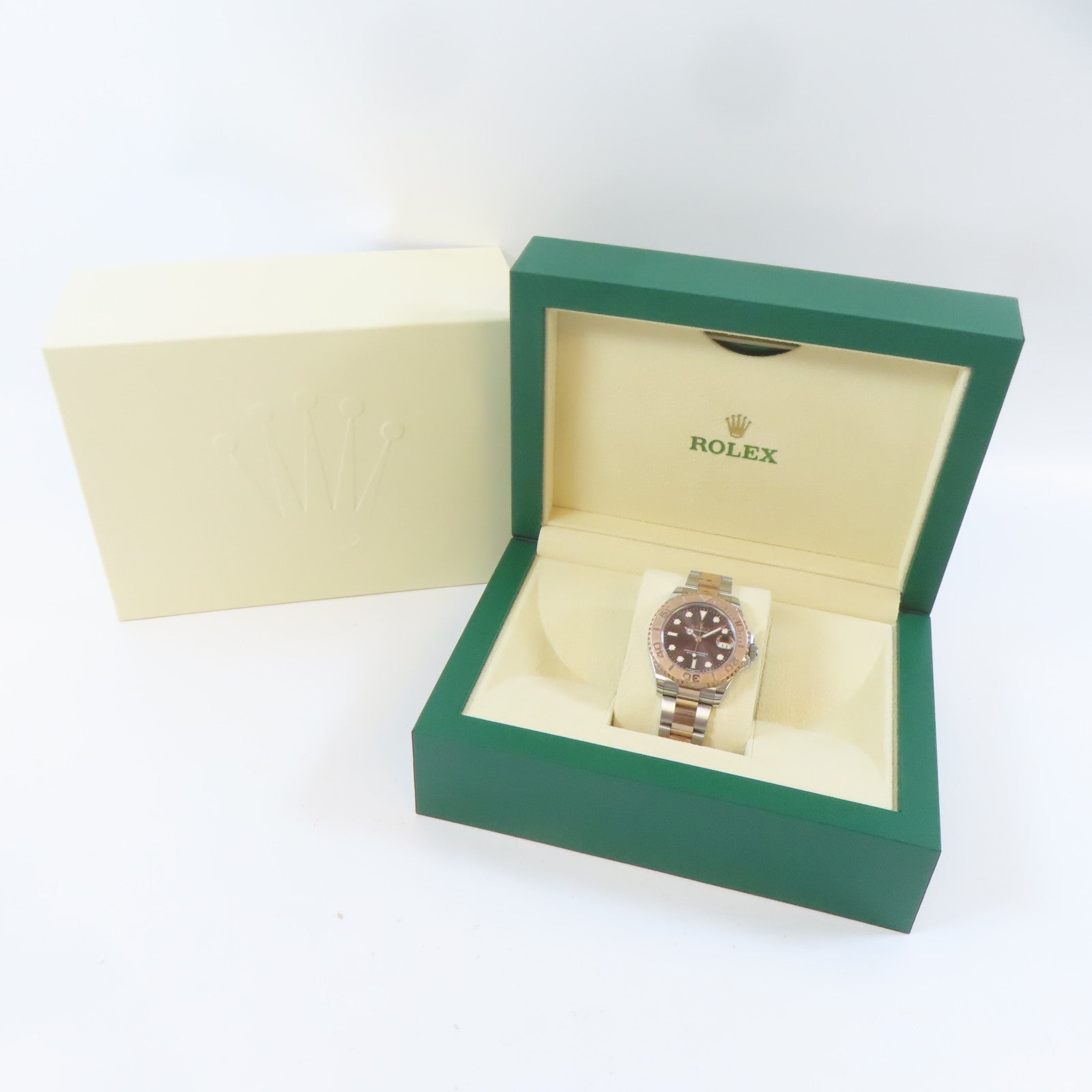 ROLEX Yacht Master18K玫瑰金/不鏽鋼手錶自動機芯銅色#16.5cm