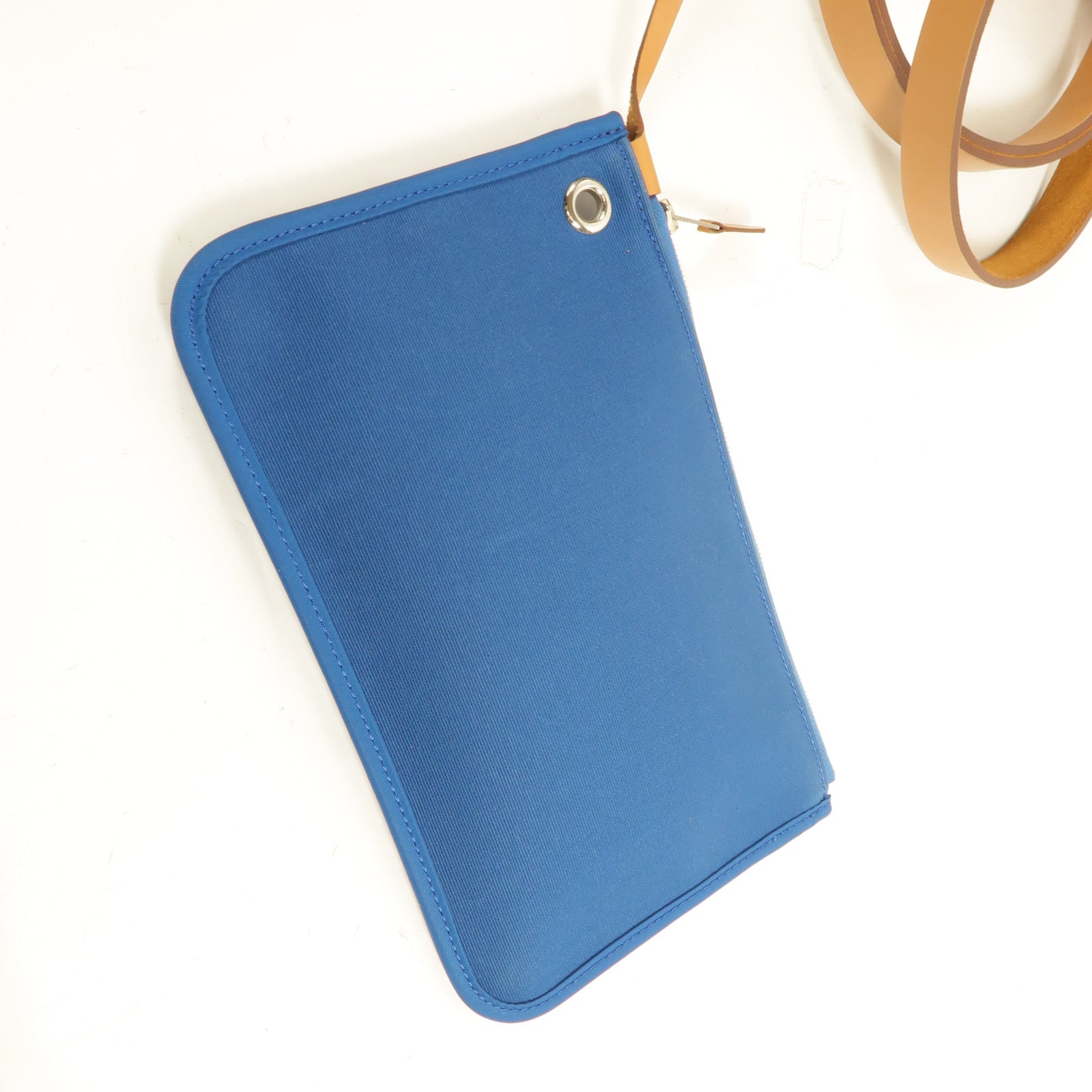 HERMES 帆布Herbag PM手挽肩背兩用袋Bleu Izmir