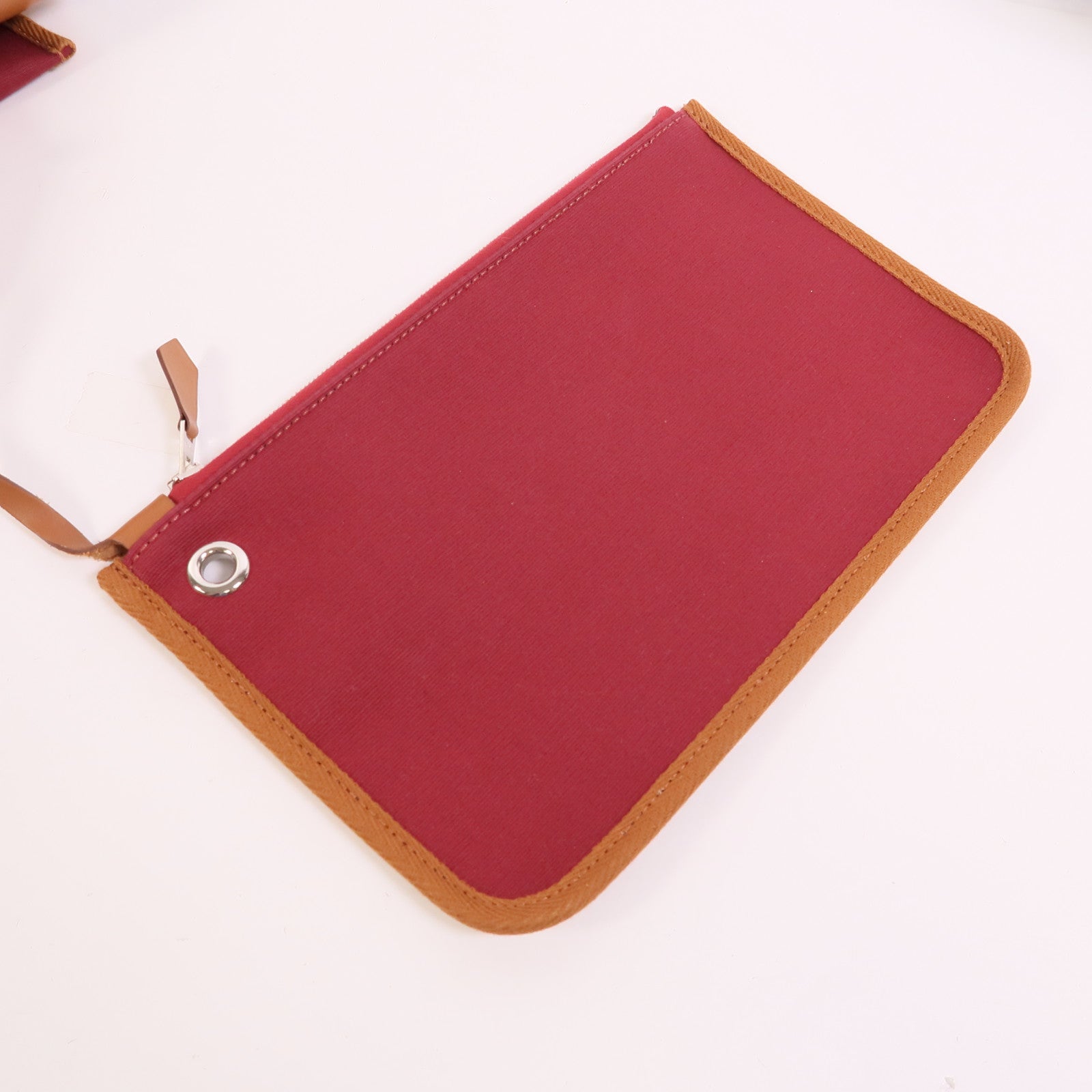 HERMES 【激減優惠】帆布Herbag PM手挽肩背兩用袋Bleu Izmir/Ruby