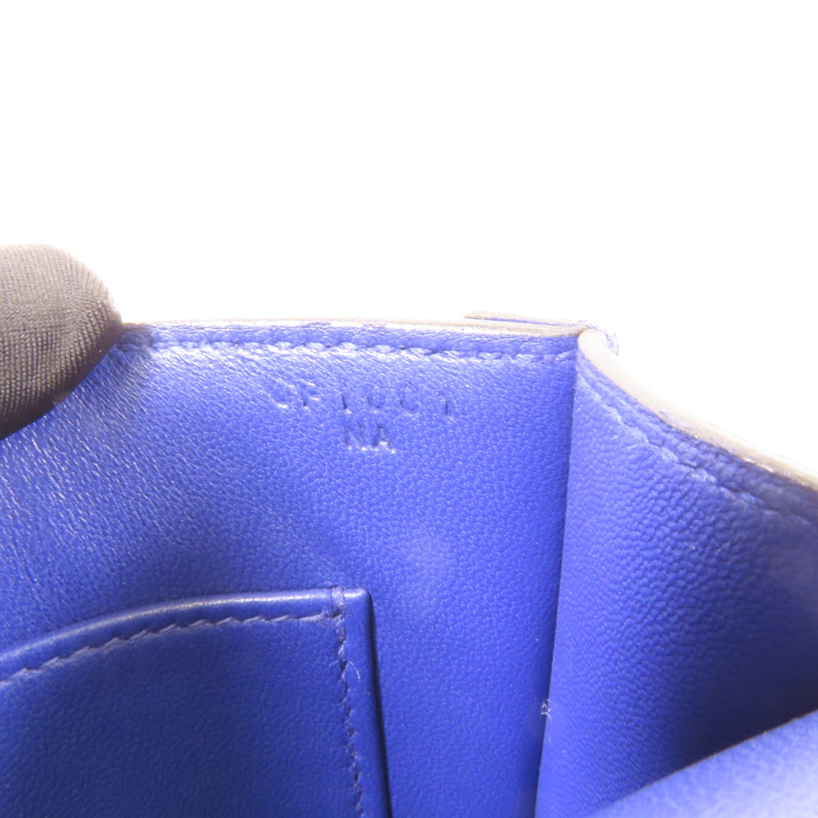 HERMES Chevre皮革Verrou Mini銀扣鏈帶肩背袋Bleu Electrique