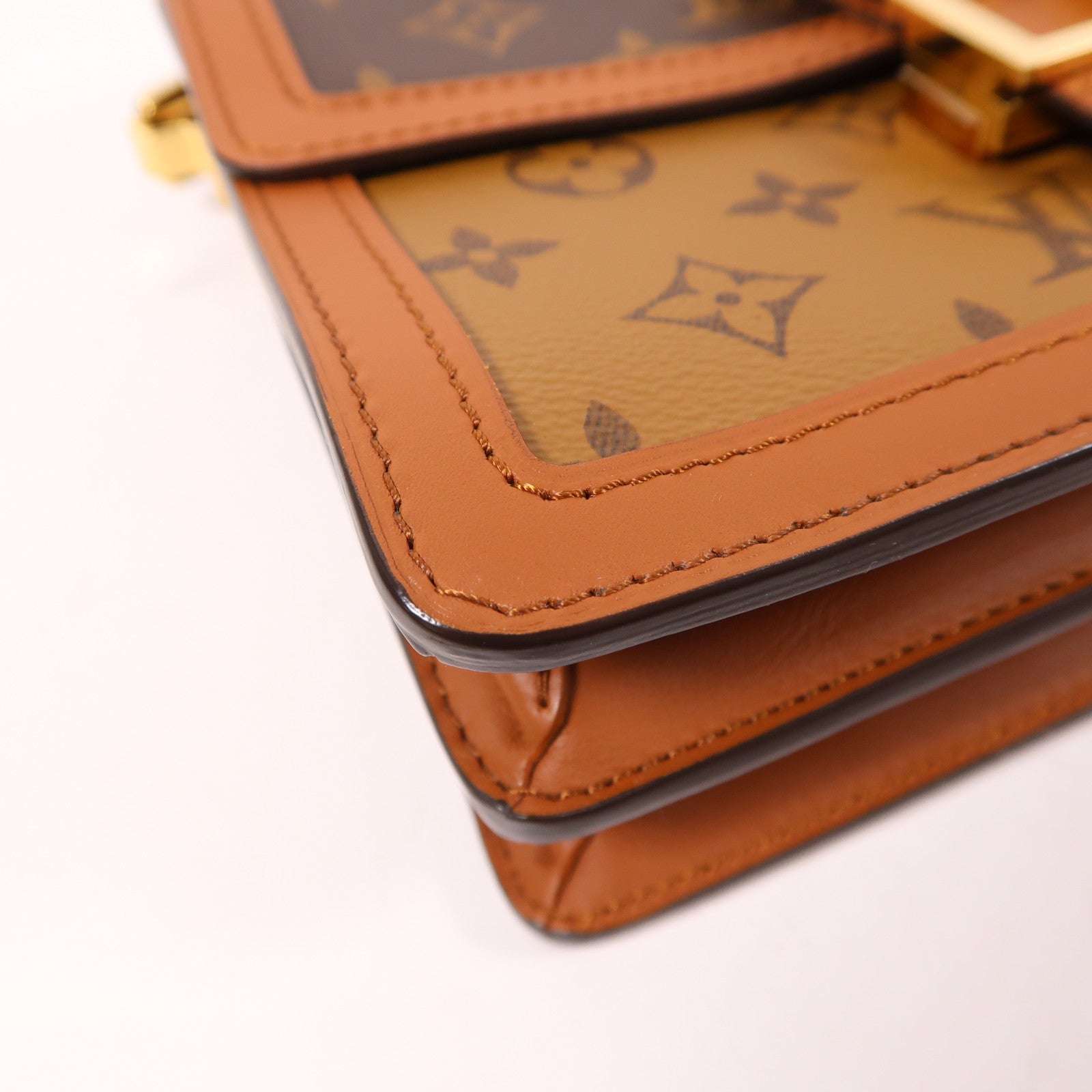 LOUIS VUITTON【激減優惠】 Monogram/Monogram Reverse Dauphine MM金扣手挽肩背兩用袋棕色