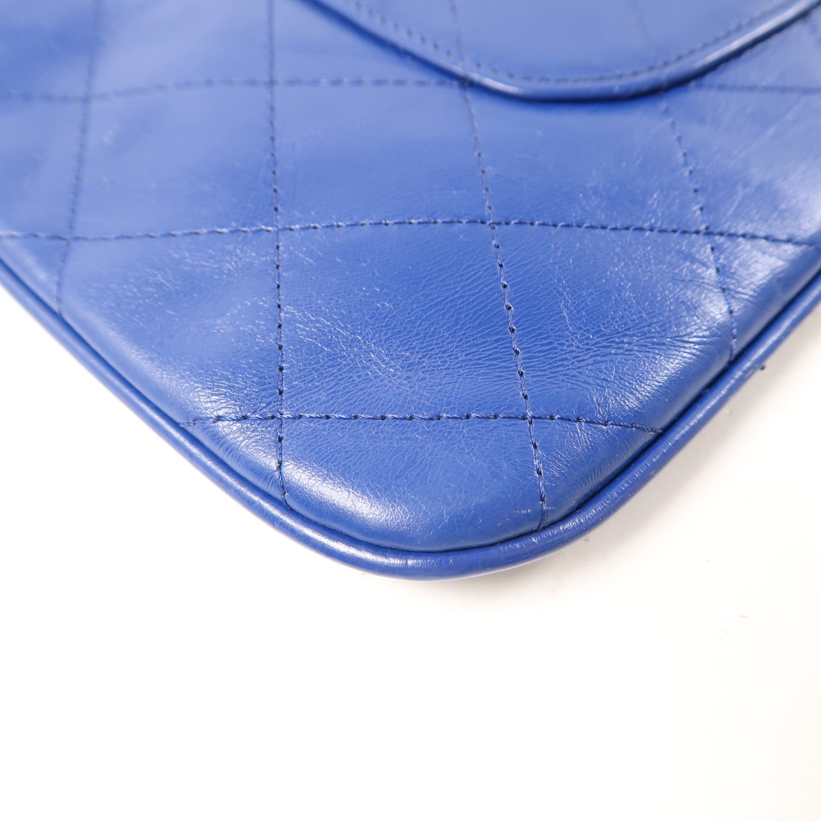 CHANEL CC SHW 31 Pouch Calfskin Leather Blue/White