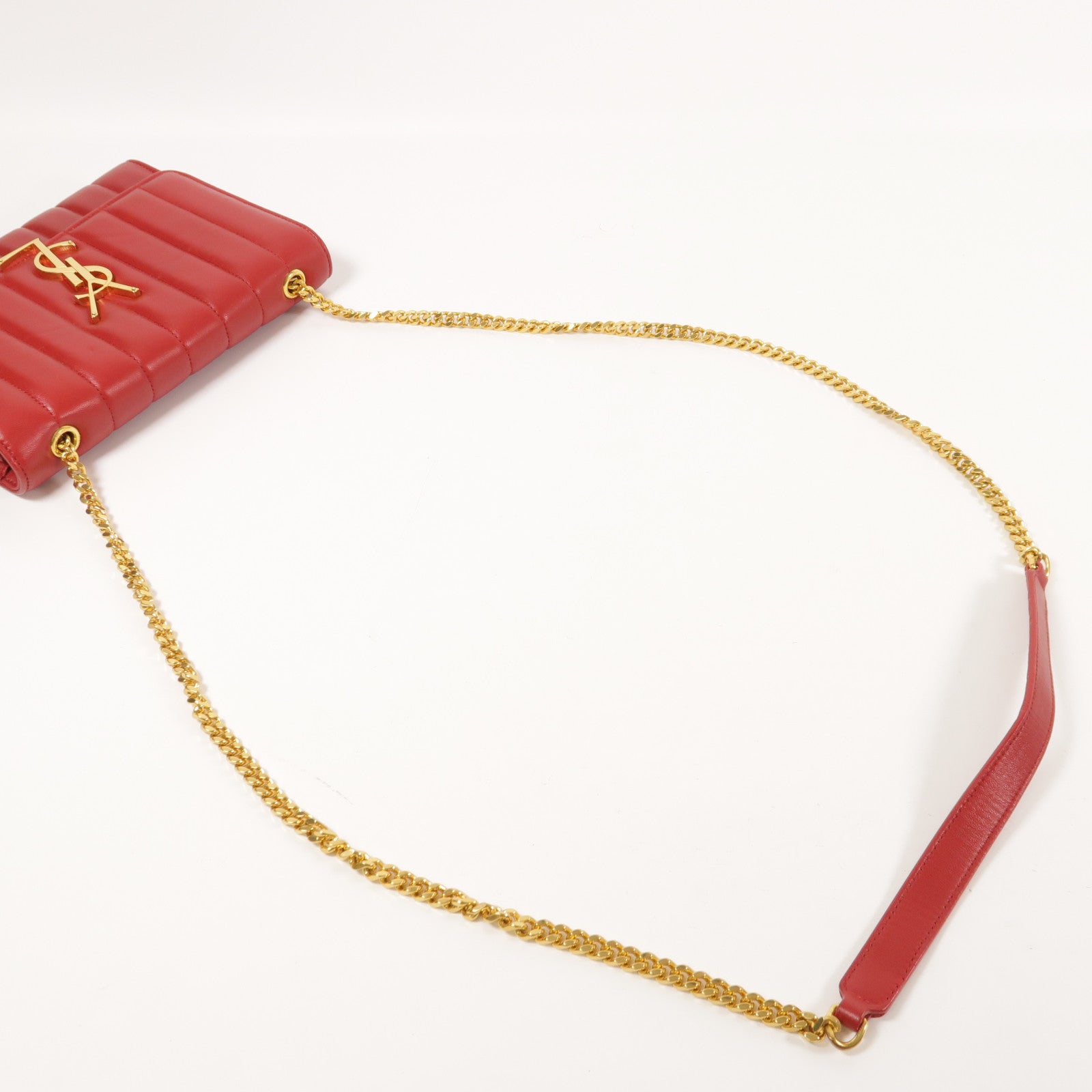 SAINT LAURENT 牛皮皮革Chain Shoulder金扣鏈帶肩背袋