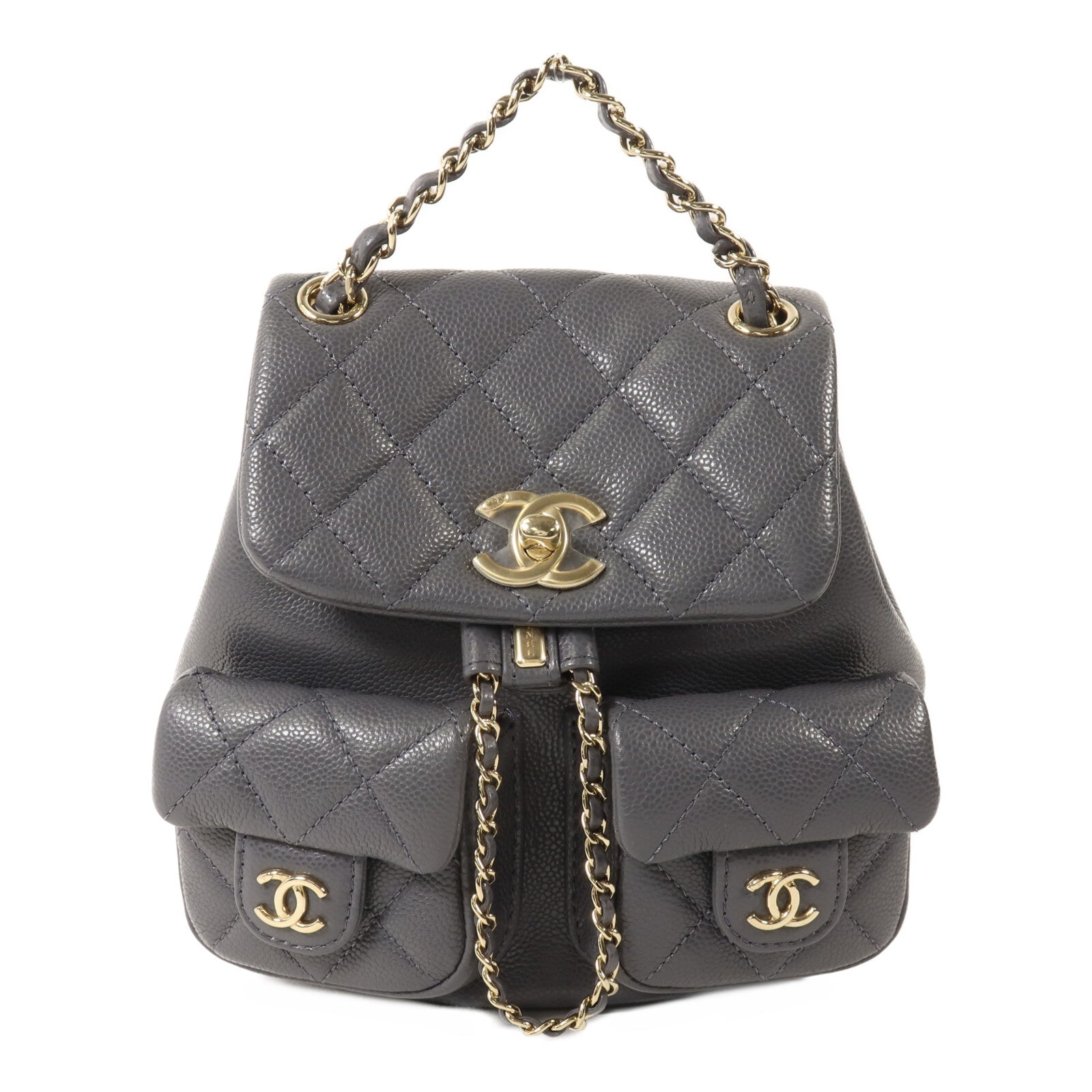 CHANEL 牛皮皮革Duma Mini鏈帶背包