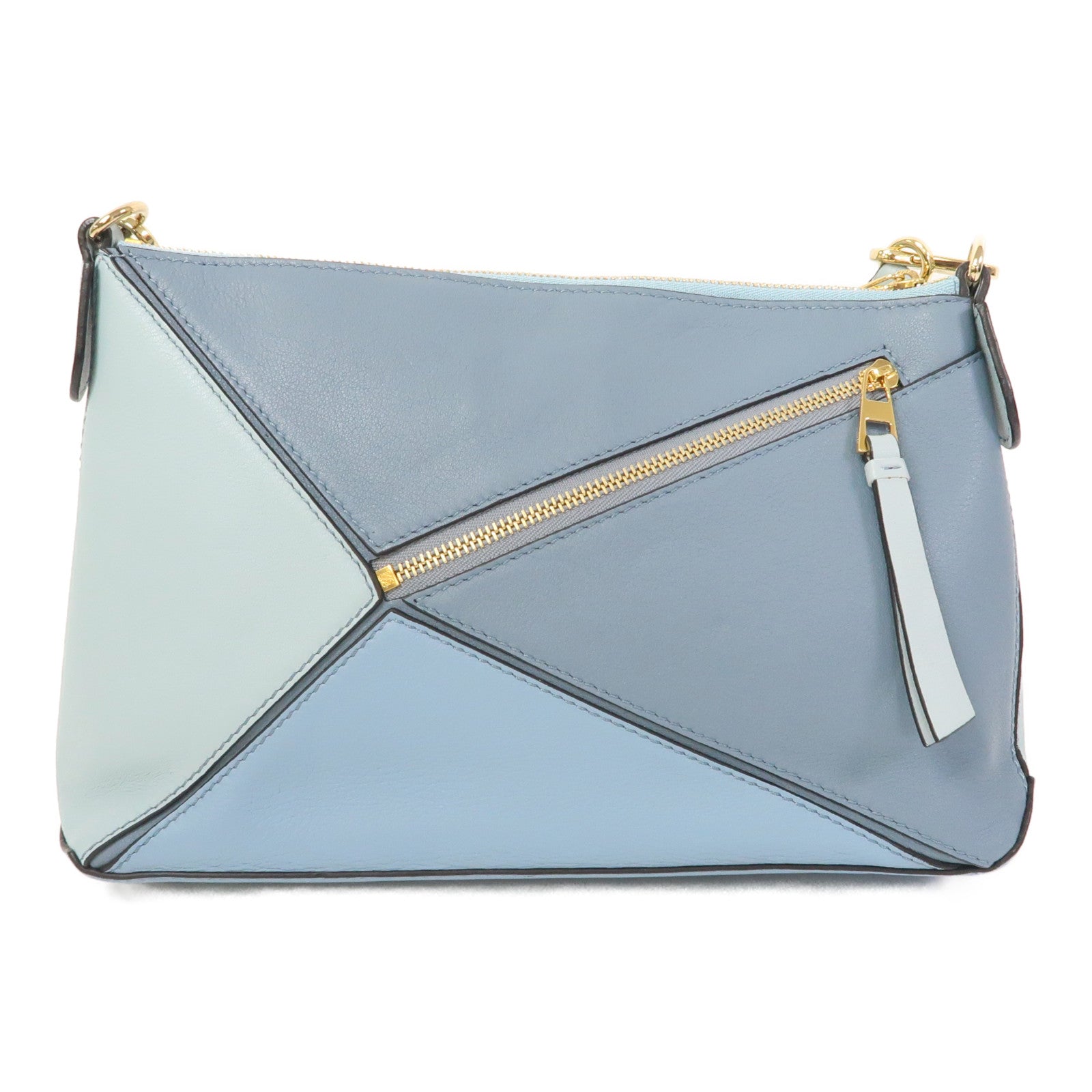 LOEWE 牛皮皮革Puzzle Pochette Bag金扣肩背袋藍色