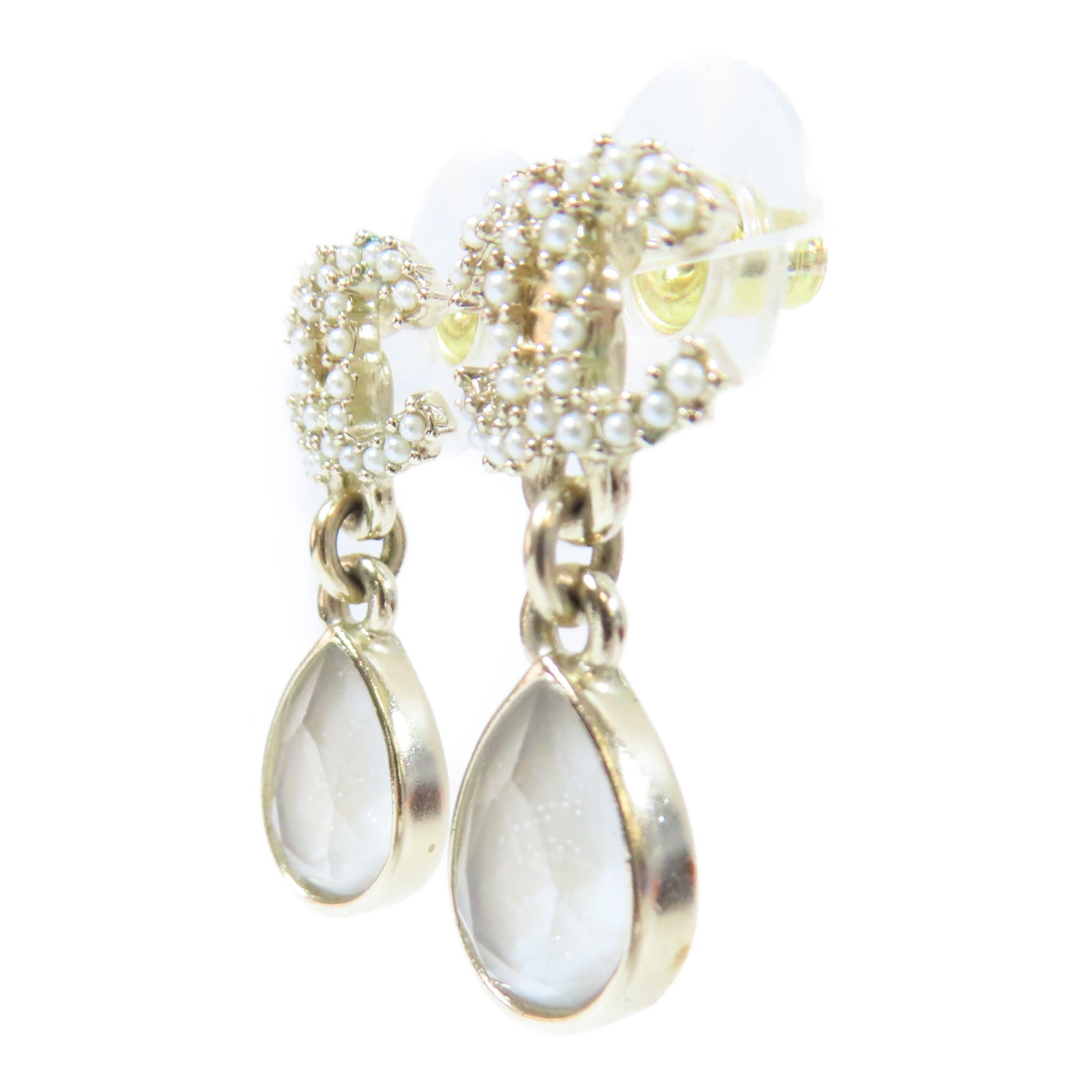 CHANEL PVC/金屬Earrings耳環白色