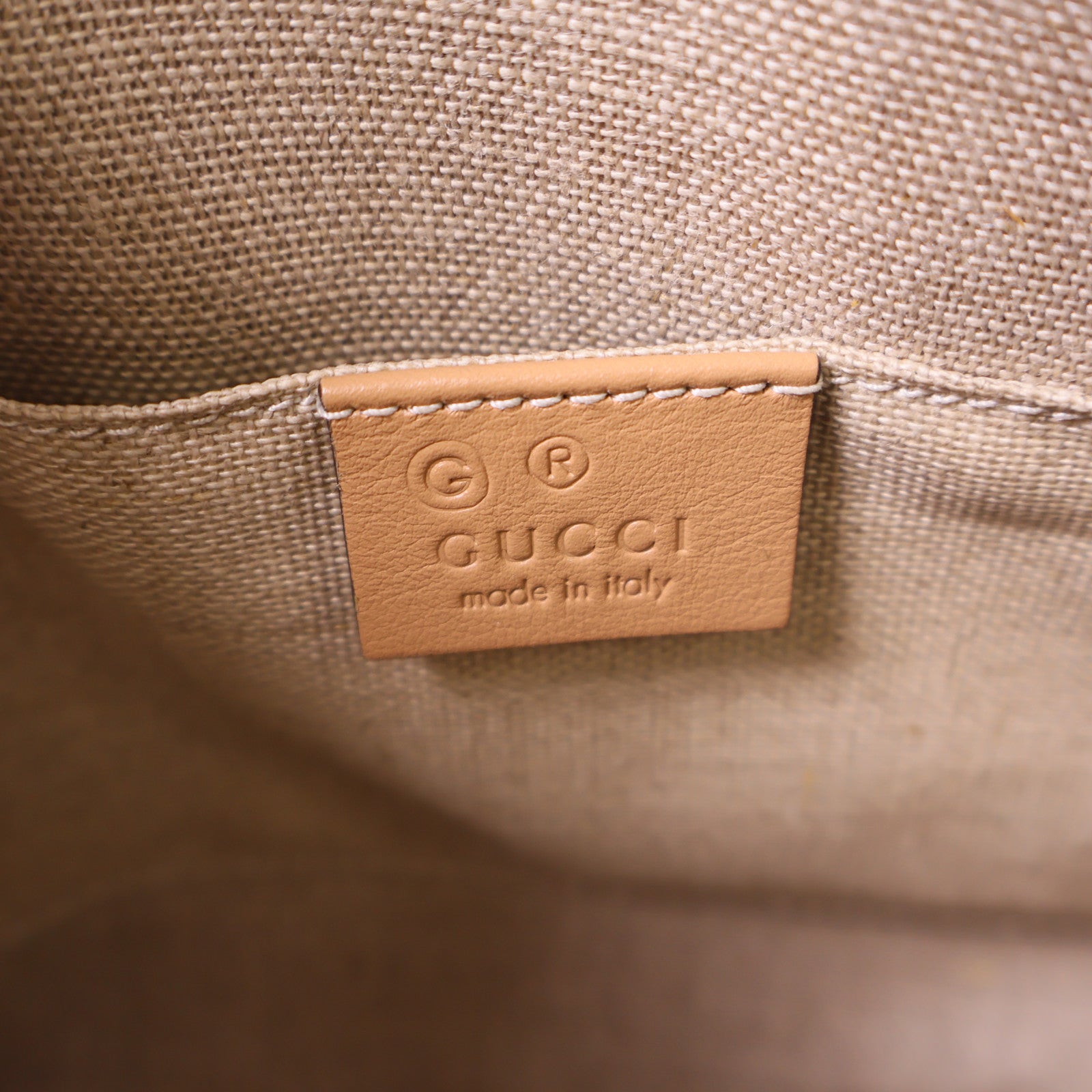 GUCCI 牛皮皮革Mini Dome金扣手挽肩背兩用袋棕色
