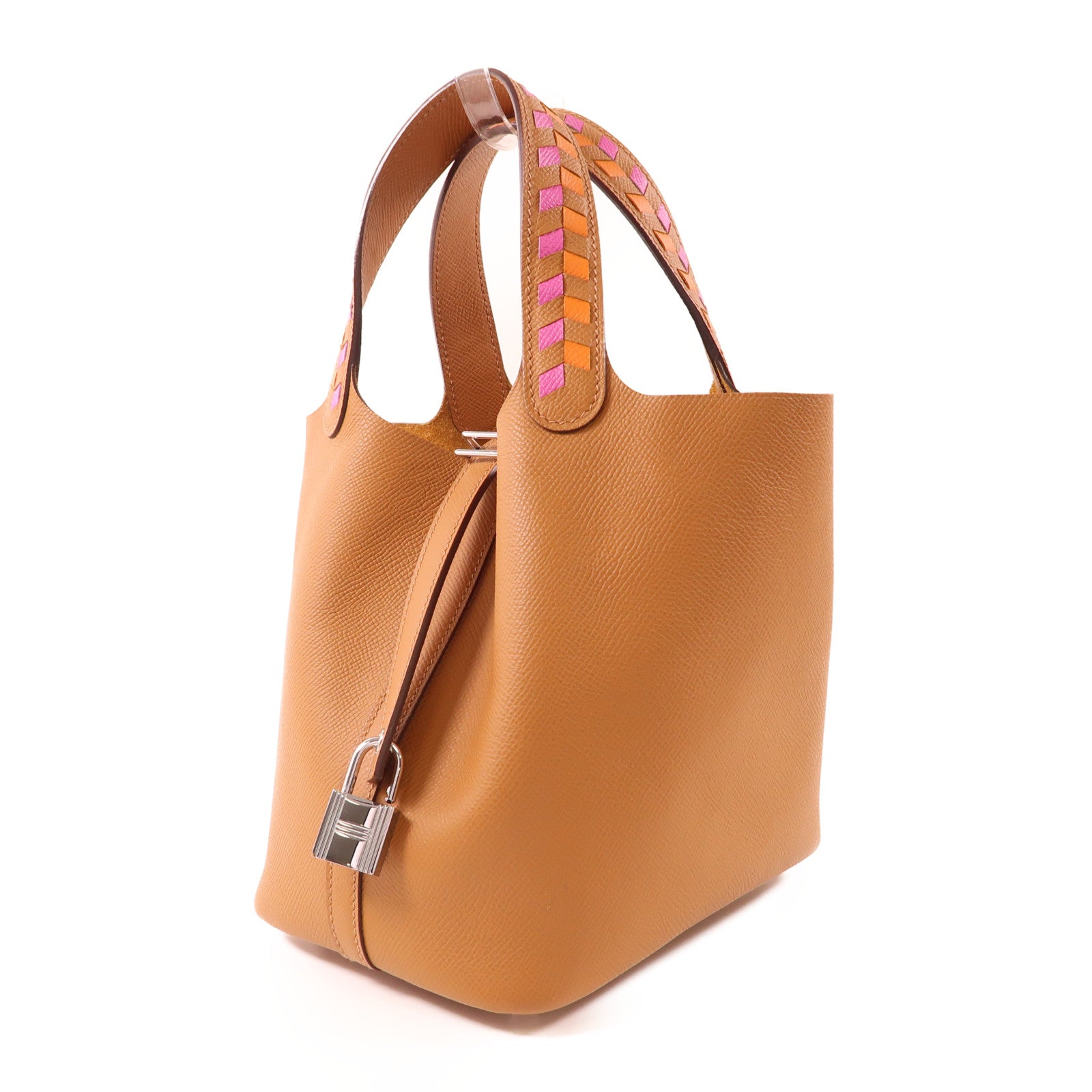 HERMES Epsom皮革Picotin PM銀扣手挽袋Gold