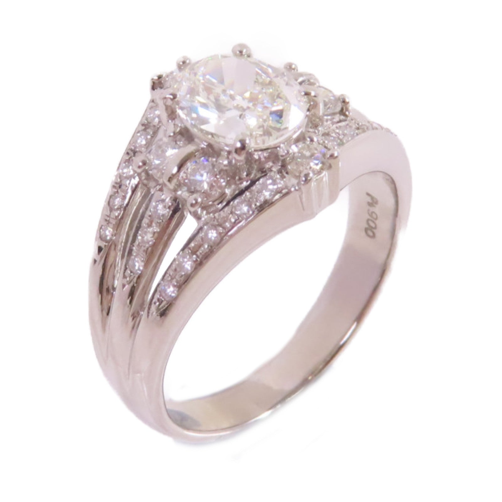 JEWELRY PT900鉑金/1.008ct/0.470ct鑽石Diamond Ring戒指US#7.25