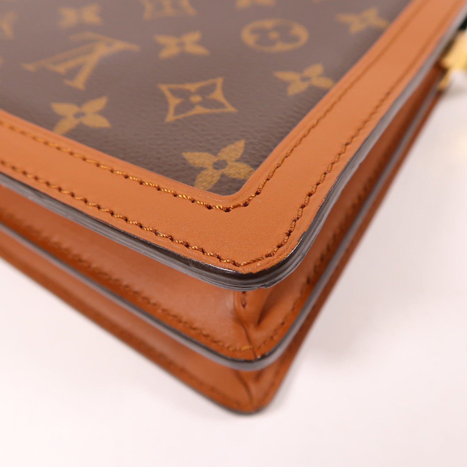 LOUIS VUITTON【激減優惠】 Monogram/Monogram Reverse Dauphine MM金扣手挽肩背兩用袋棕色