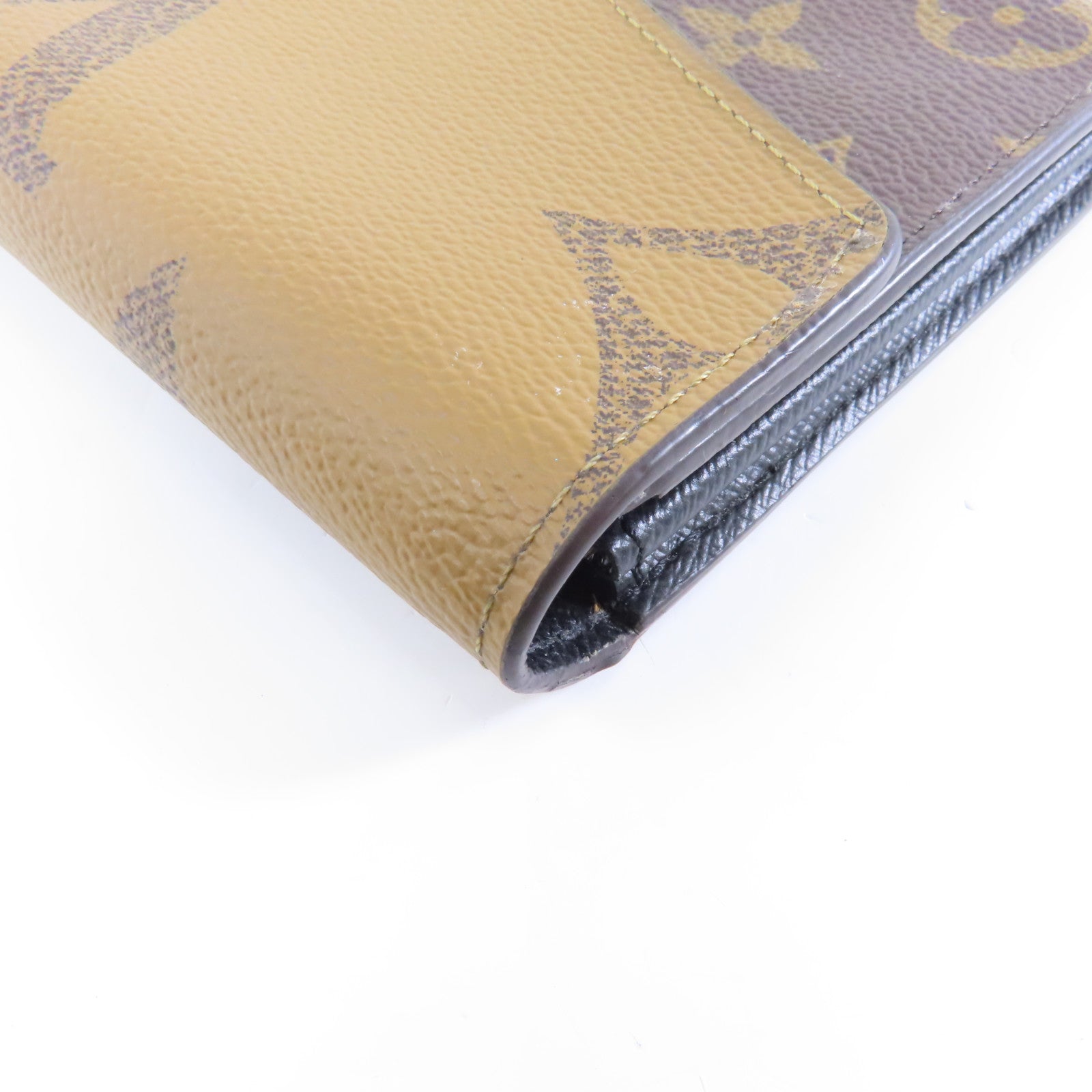 LOUIS VUITTON Monogram Giant Reverse Sarah Wallet金扣長錢包棕色