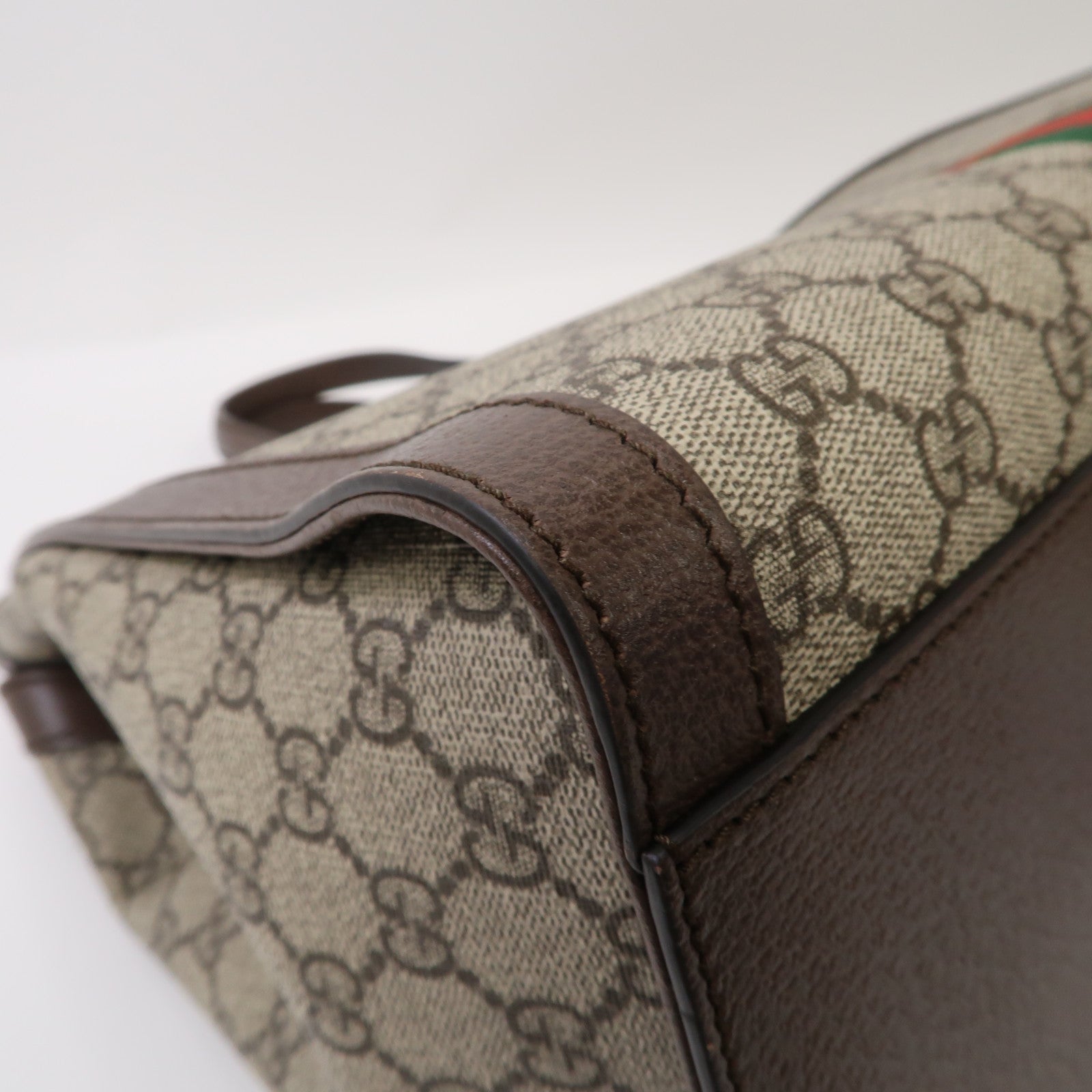 GUCCI 塗層帆布Ophidia Medium Tote Bag金扣手挽肩背兩用袋啡色