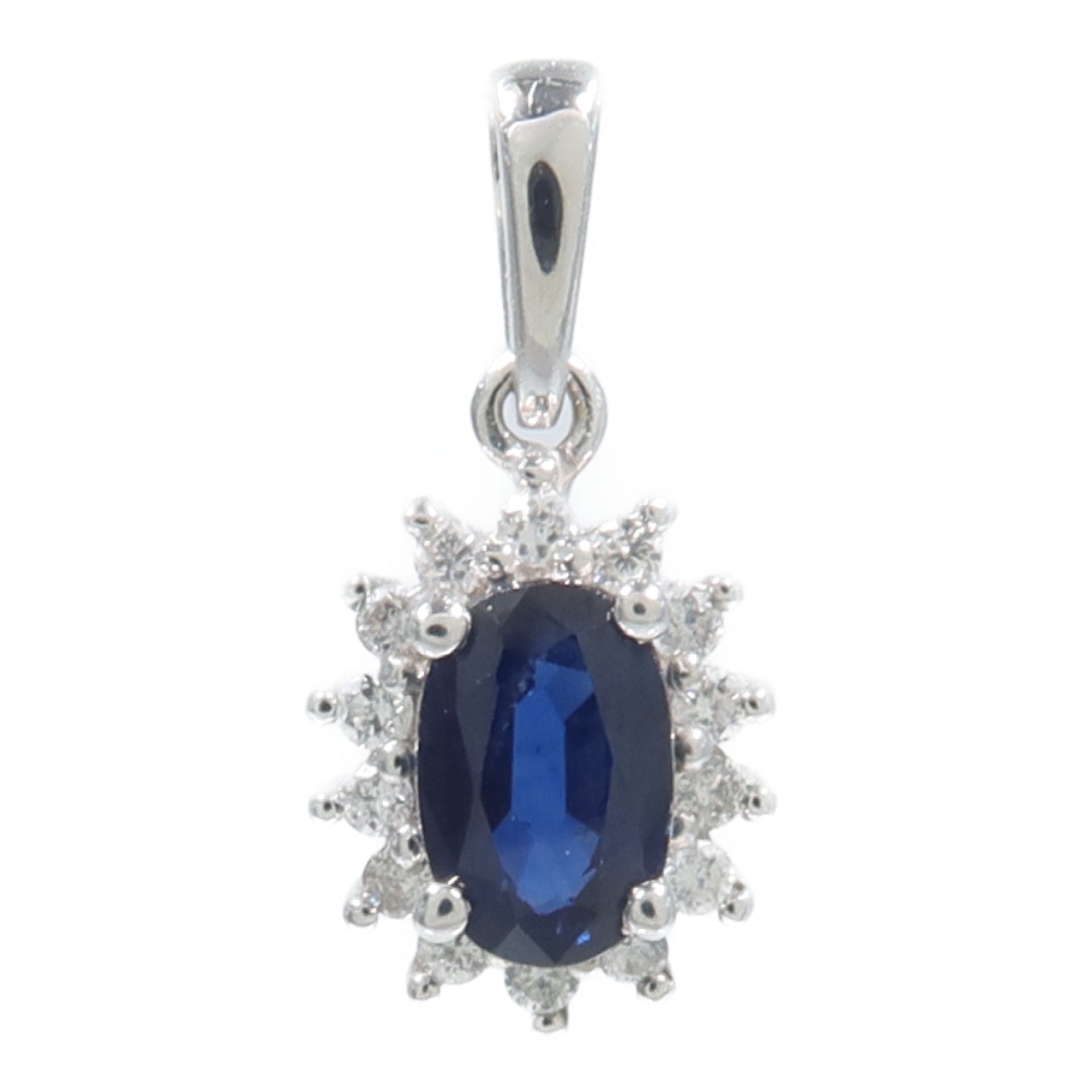 JEWELRY 18K白金Sapphire Pendant藍寶石吊墜