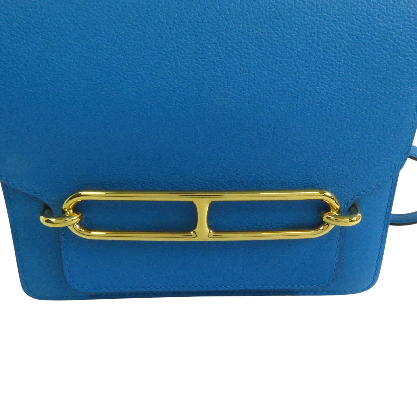 HERMES Evercolour皮革Roulis Mini金扣肩背袋