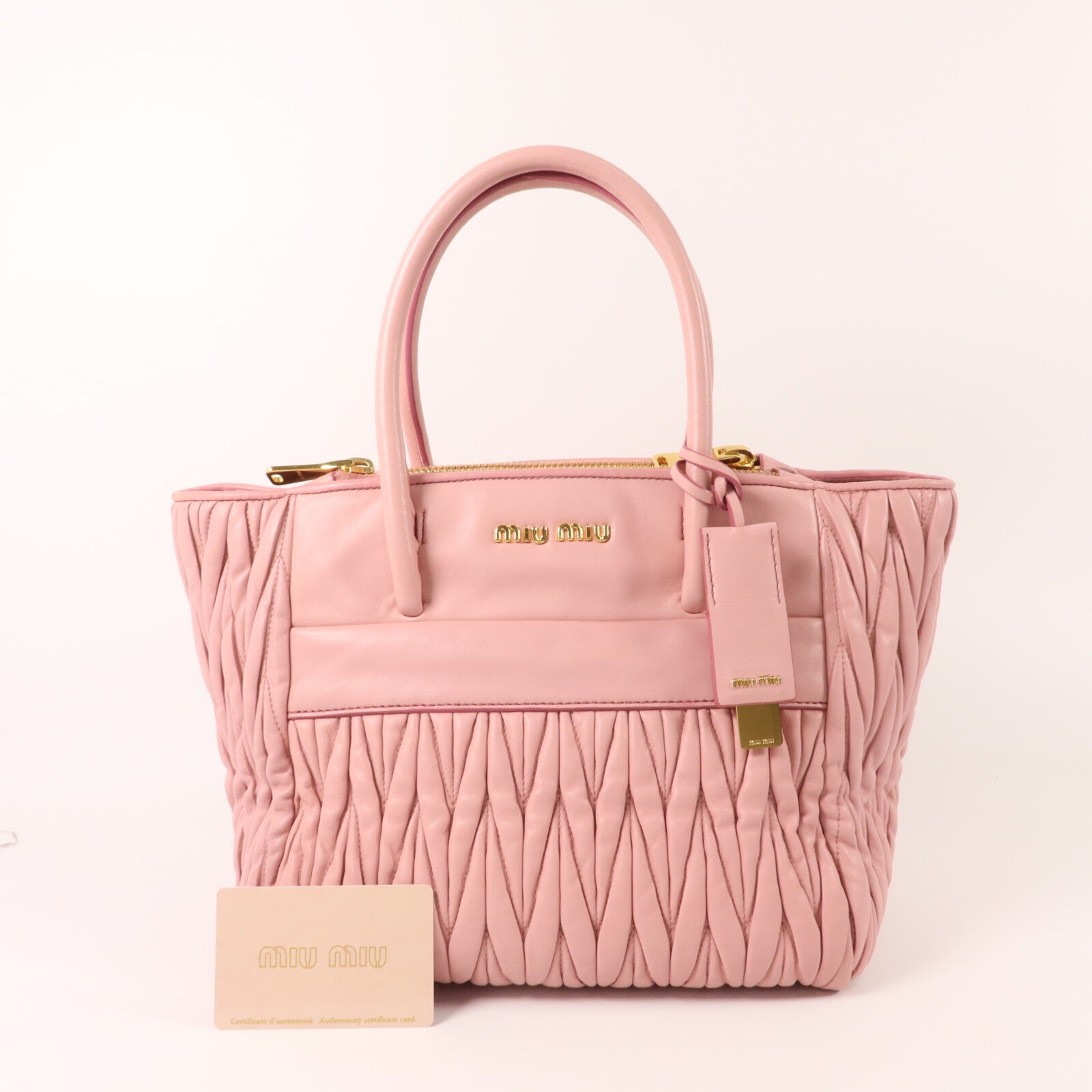 Miu Miu 羊皮皮革Matelasse Napa手挽袋