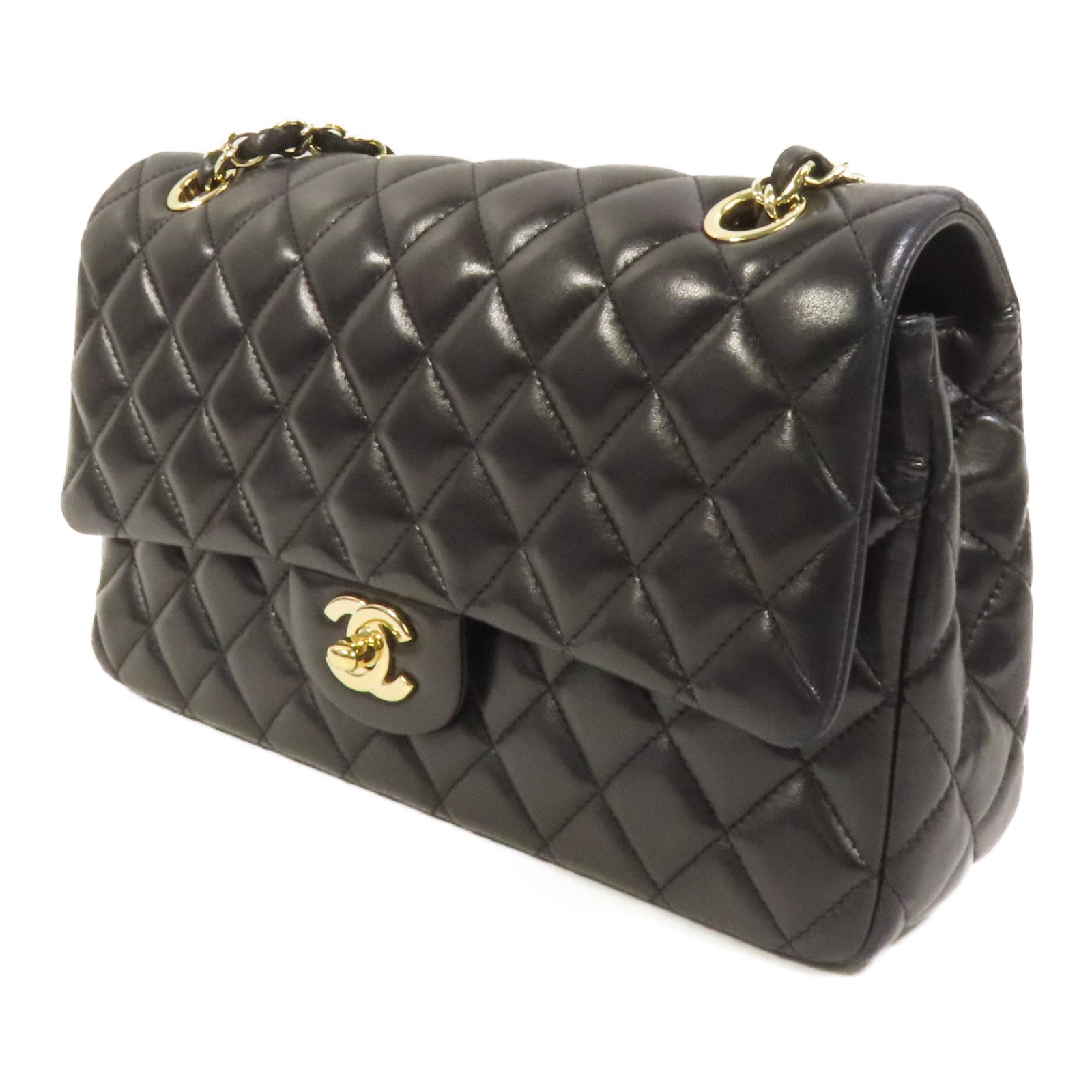 CHANEL 羊皮皮革Chain Shoulder金扣鏈帶肩背袋
