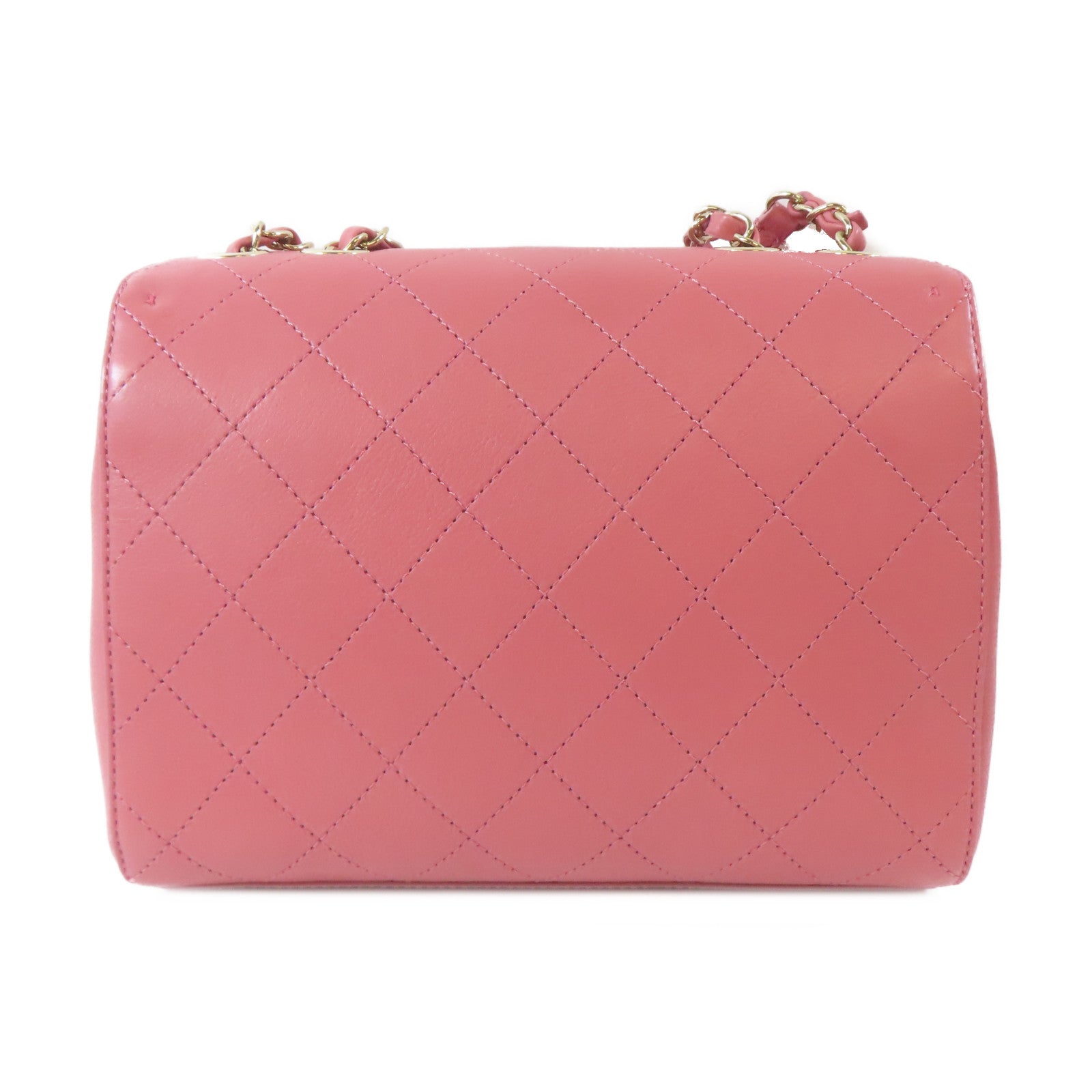 CHANEL 【激減優惠】菱格牛皮皮革Chain Shoulder Bag金扣鏈帶肩背袋粉紅色