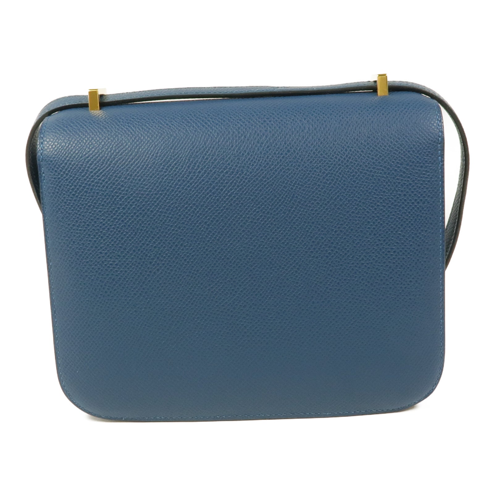 HERMES 【激減優惠】Epsom皮革Constance Mini金扣肩背袋Blue