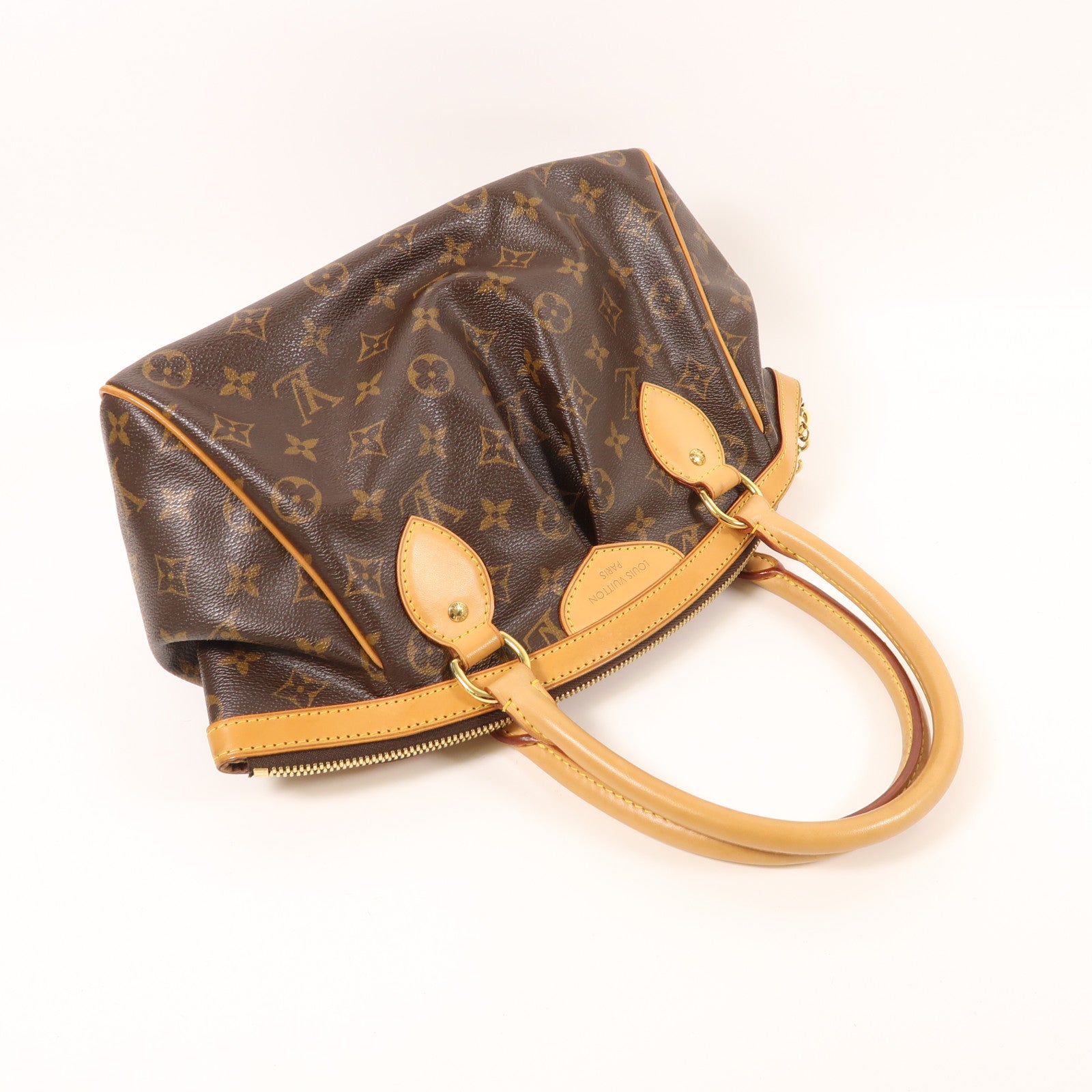 LOUIS VUITTON LV GHW Tivoli PM Shoulder Handbag M40143 Monogram Brown