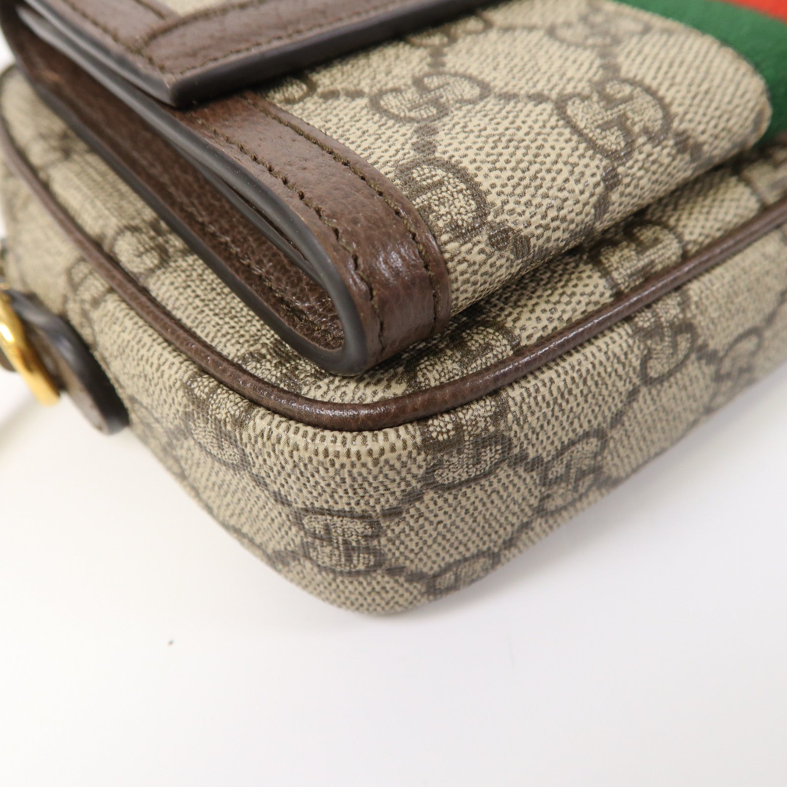 GUCCI 塗層帆布Ophidia金扣肩背袋啡色