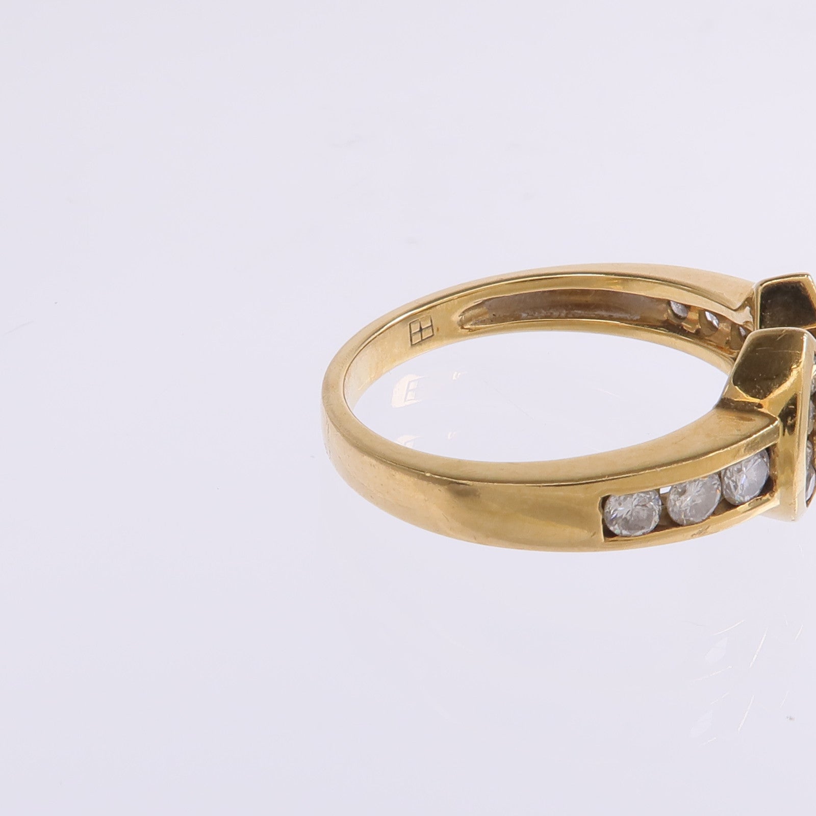 JEWELRY 【激減優惠】18K黃金Sapphire Diamond Ring藍寶石/鑽石戒指US#6.25