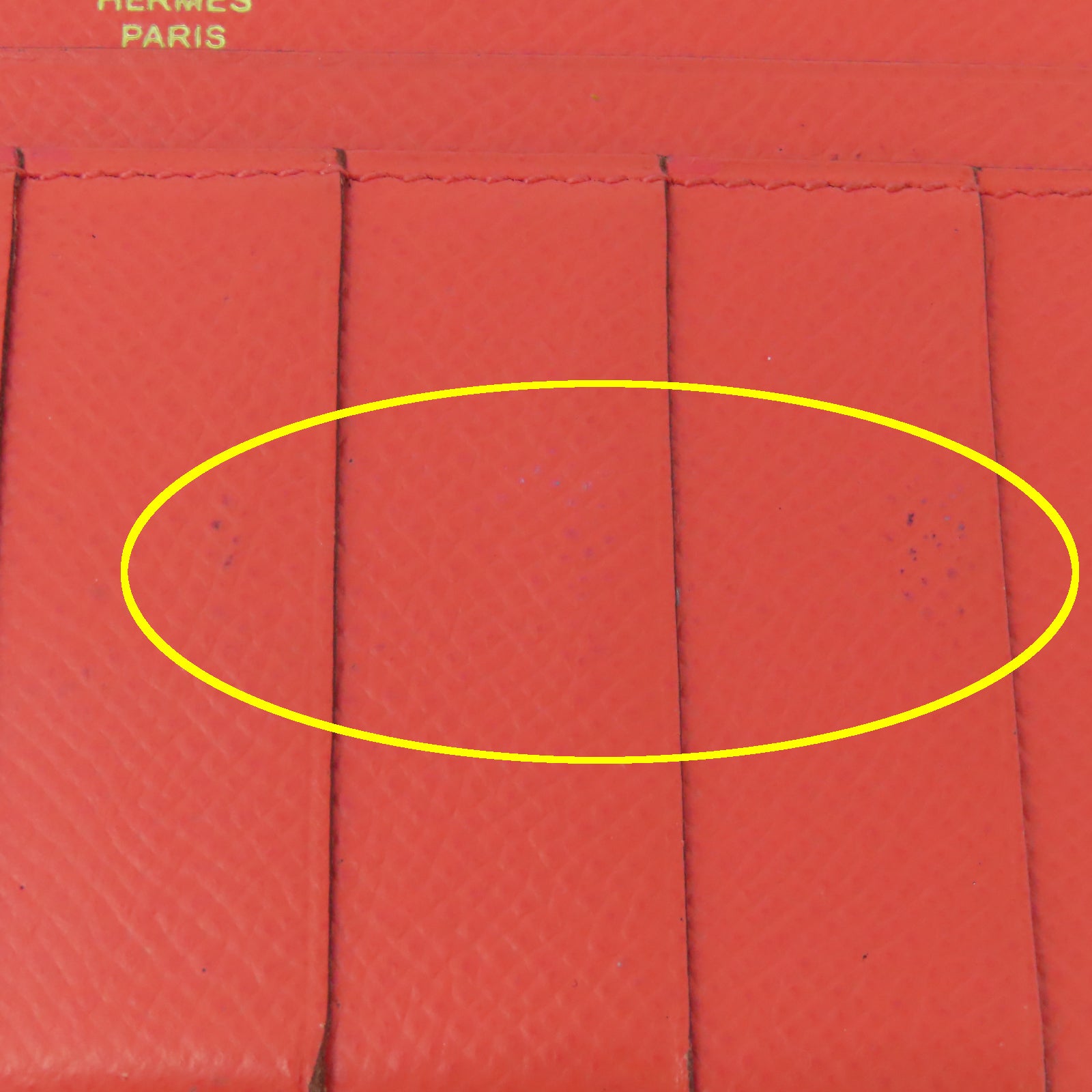 HERMES 【清倉大減價】Veau Epsom皮革Bearn Wallet金扣長錢包橙色