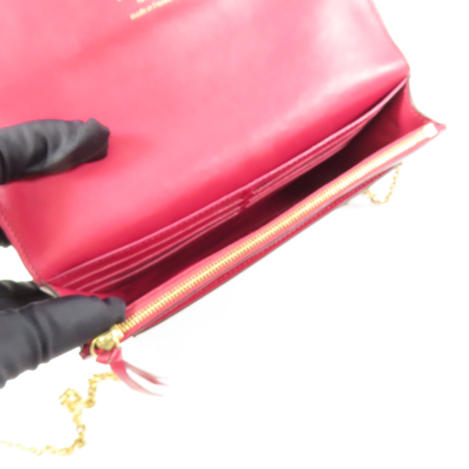 LOUIS VUITTON 【激減優惠】Monogram Portefeuille Flore金扣鏈帶肩背袋