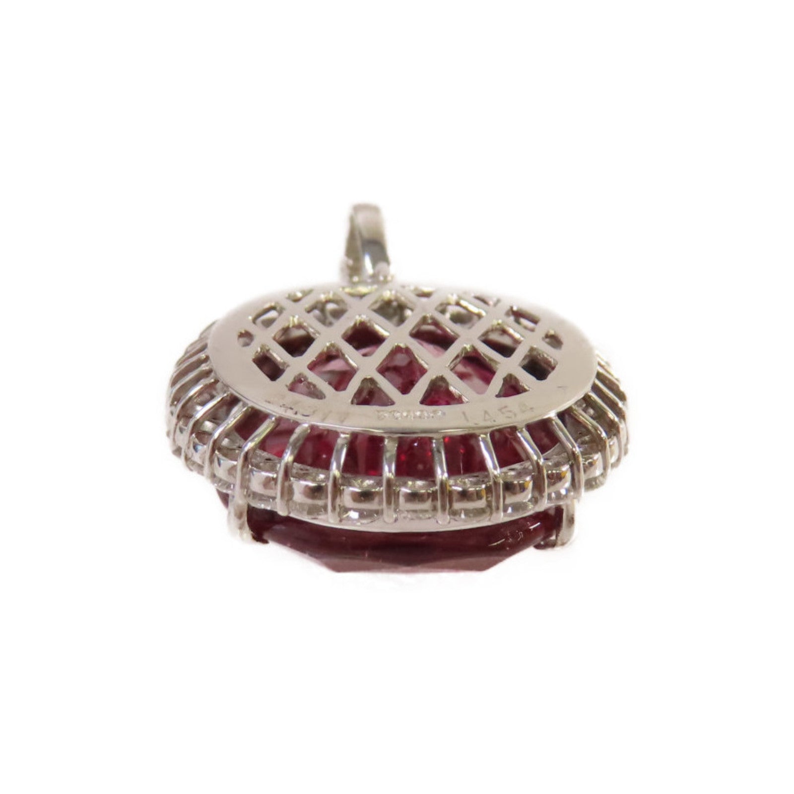JEWELRY 【激減優惠】PT900鉑金/24.311ct紅碧璽/1.54ct鑽石Rubellite Pendant Top吊墜頭扣