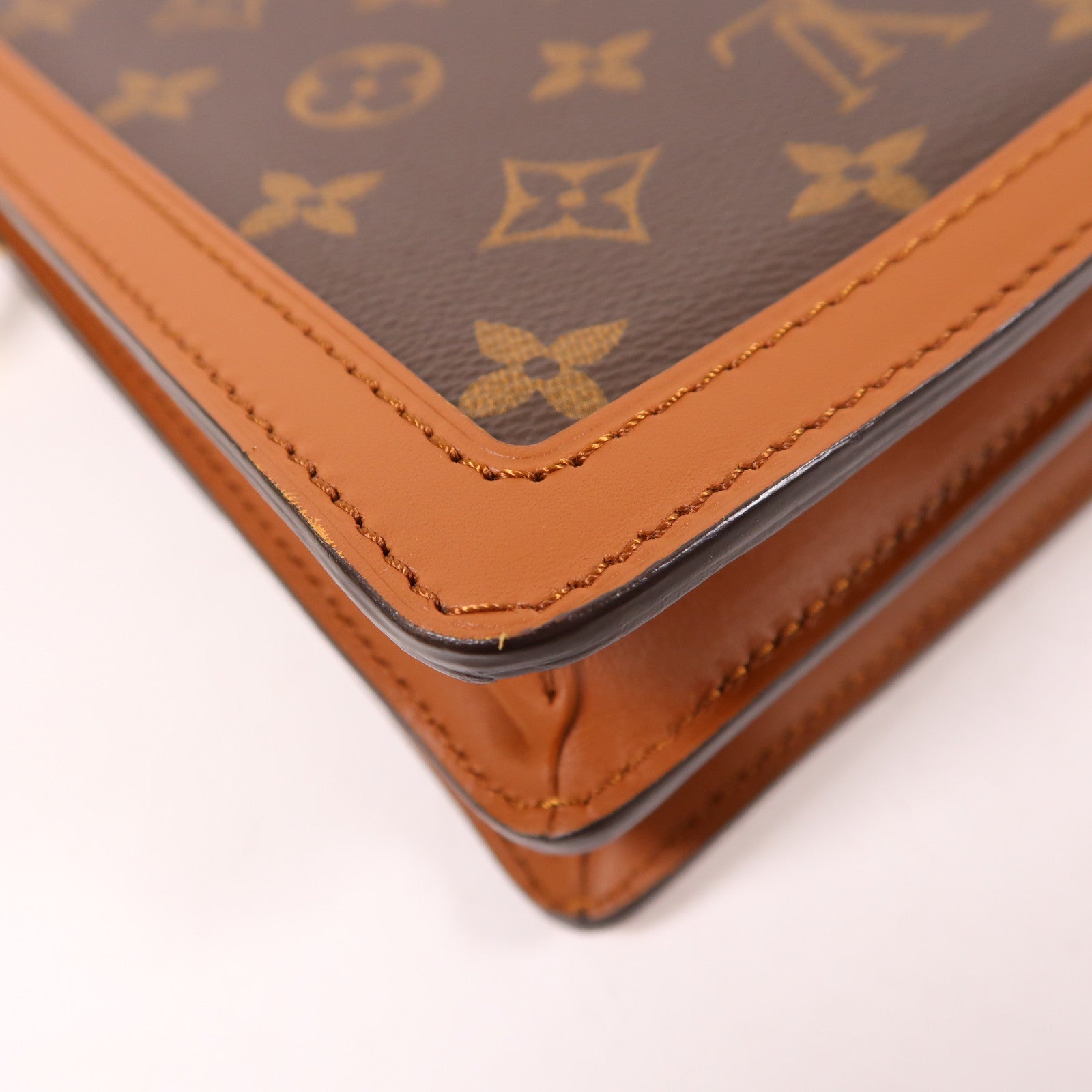 LOUIS VUITTON【激減優惠】 Monogram/Monogram Reverse Dauphine MM金扣手挽肩背兩用袋棕色