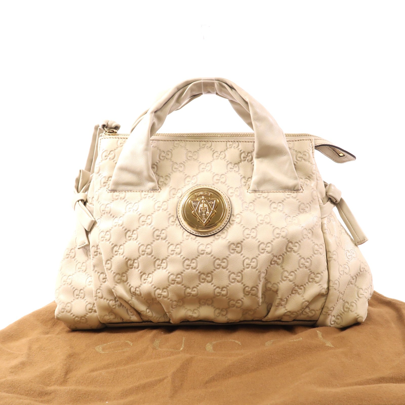 GUCCI 牛皮皮革Hand Bag金扣手挽袋