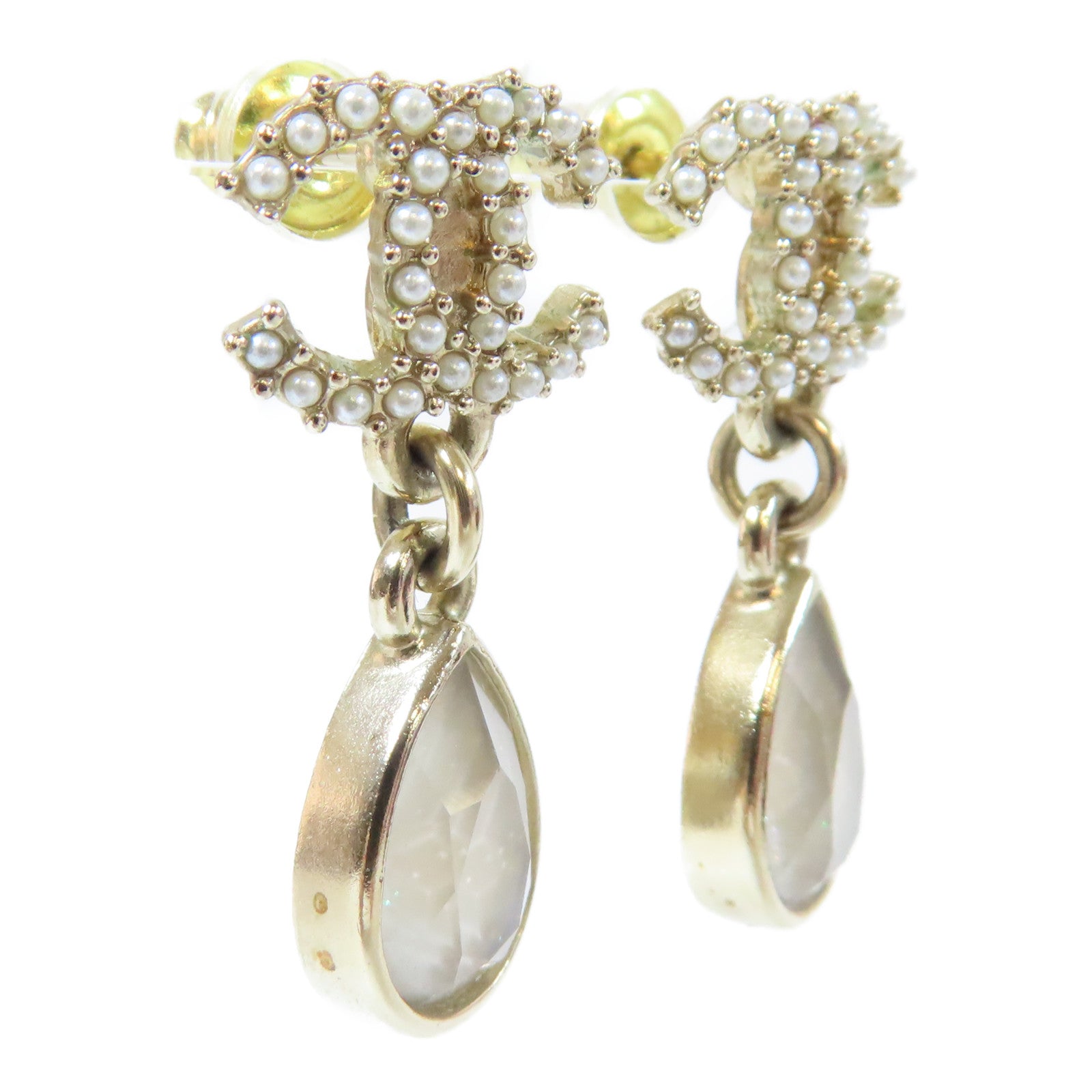 CHANEL PVC/金屬Earrings耳環白色