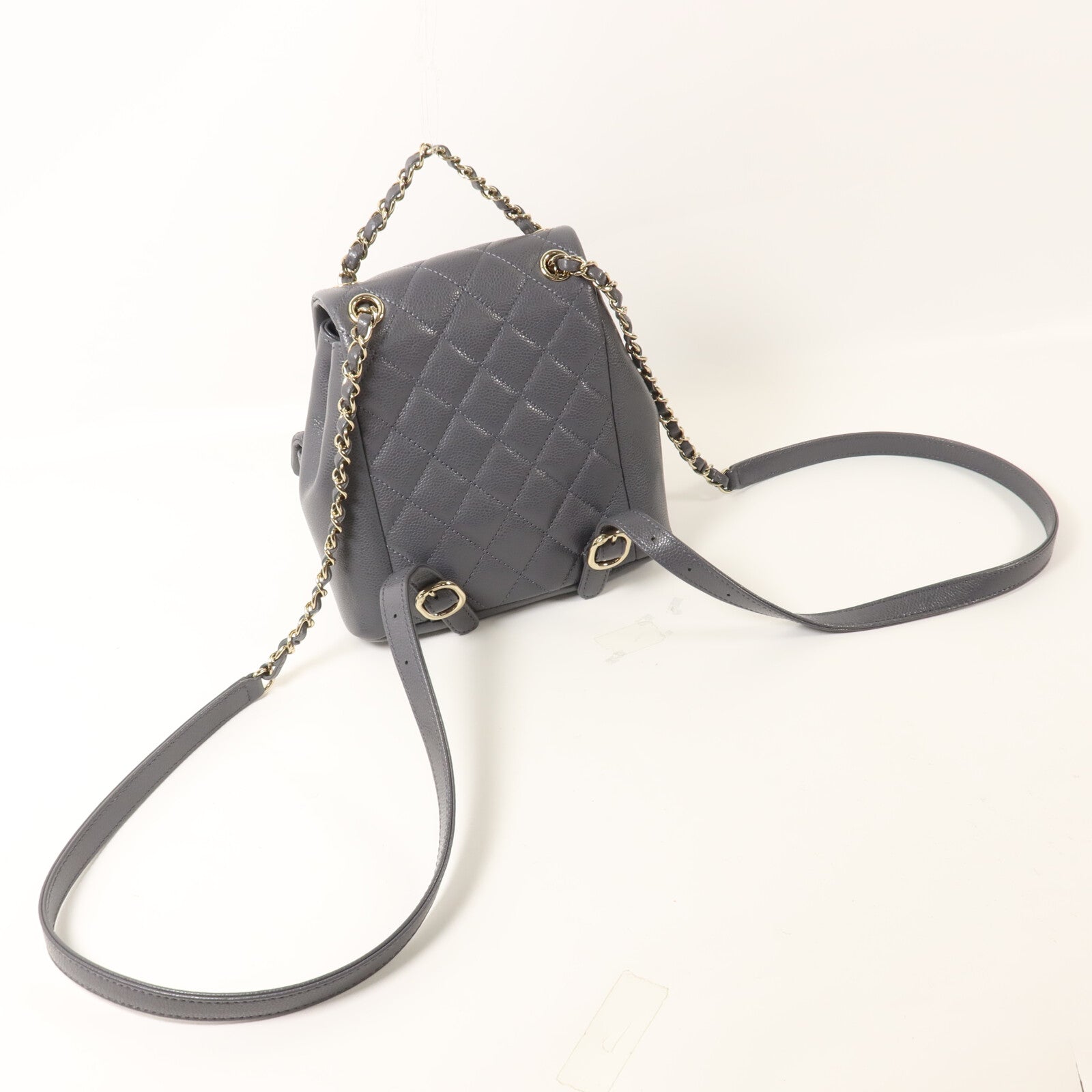CHANEL 牛皮皮革Duma Mini鏈帶背包