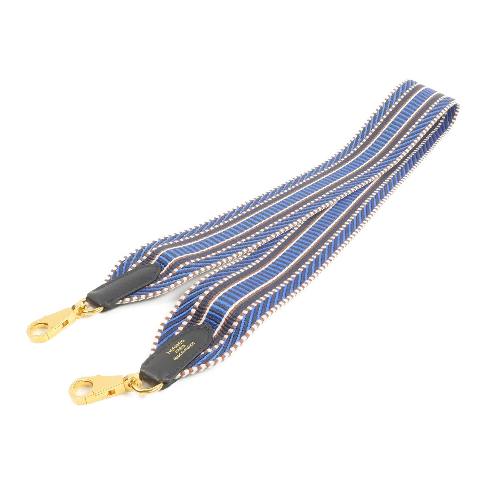 HERMES 【激減優惠】帆布/Swift皮革Sangle Cavale Bag Strap 50mm肩帶Bordeaux/Bleu Indigo/Noir