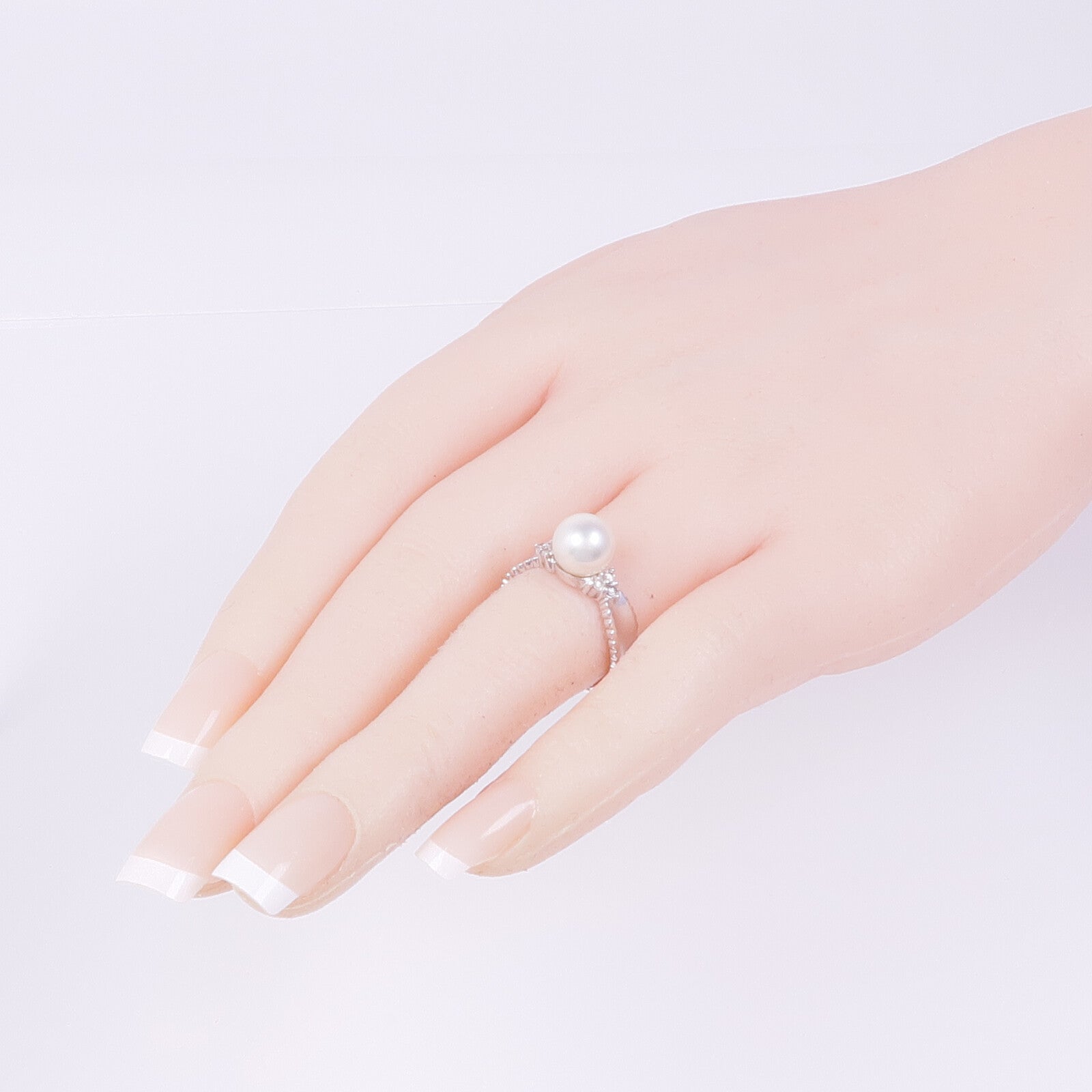 JEWELRY 18K白金Pearl Diamond Ring珍珠/鑽石戒指US#6.5