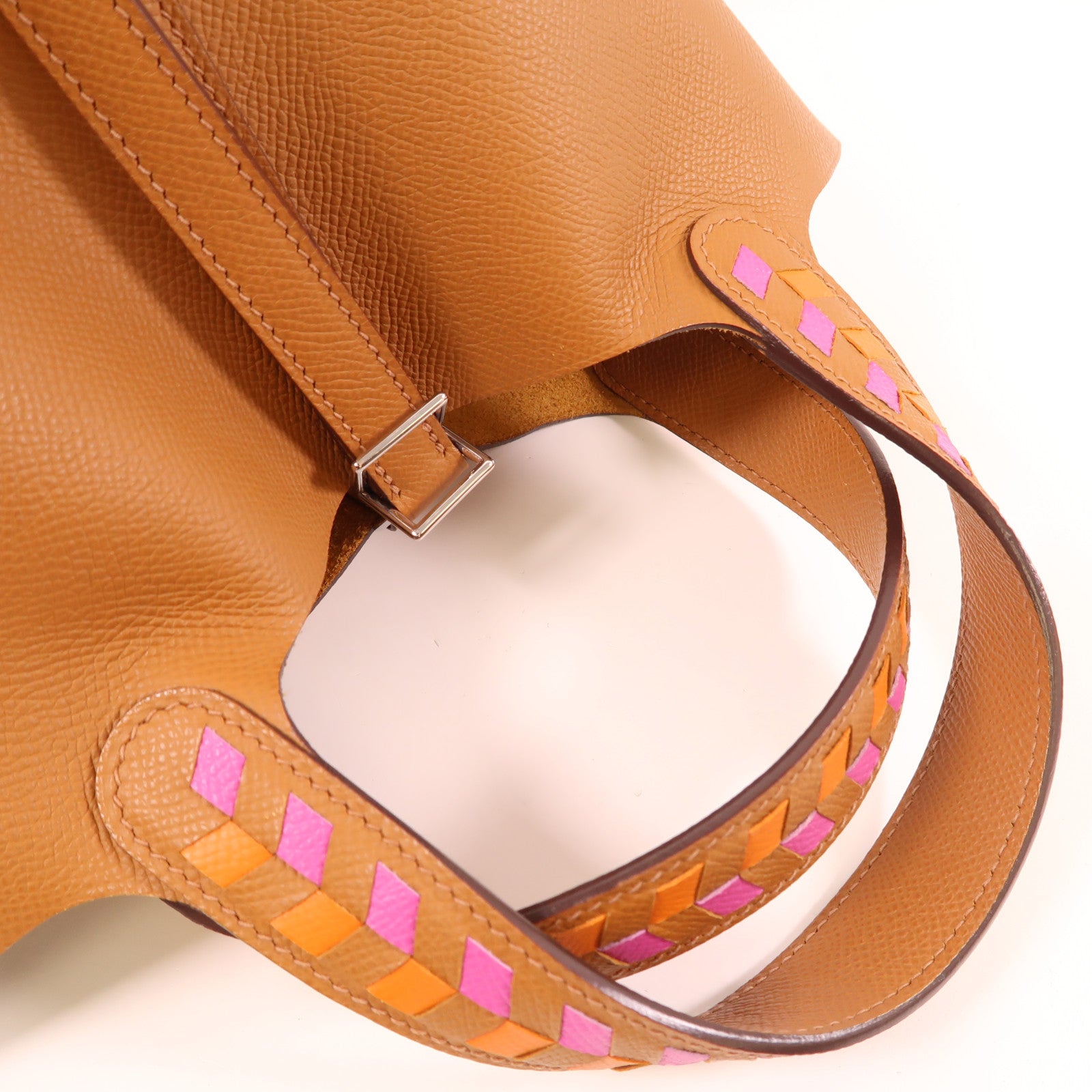 HERMES Epsom皮革Picotin PM銀扣手挽袋Gold