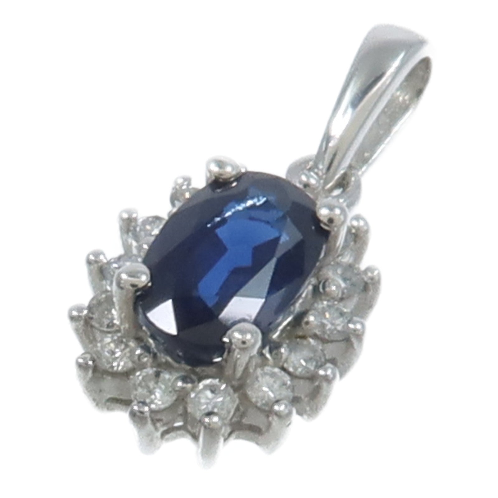 JEWELRY 18K白金Sapphire Pendant藍寶石吊墜
