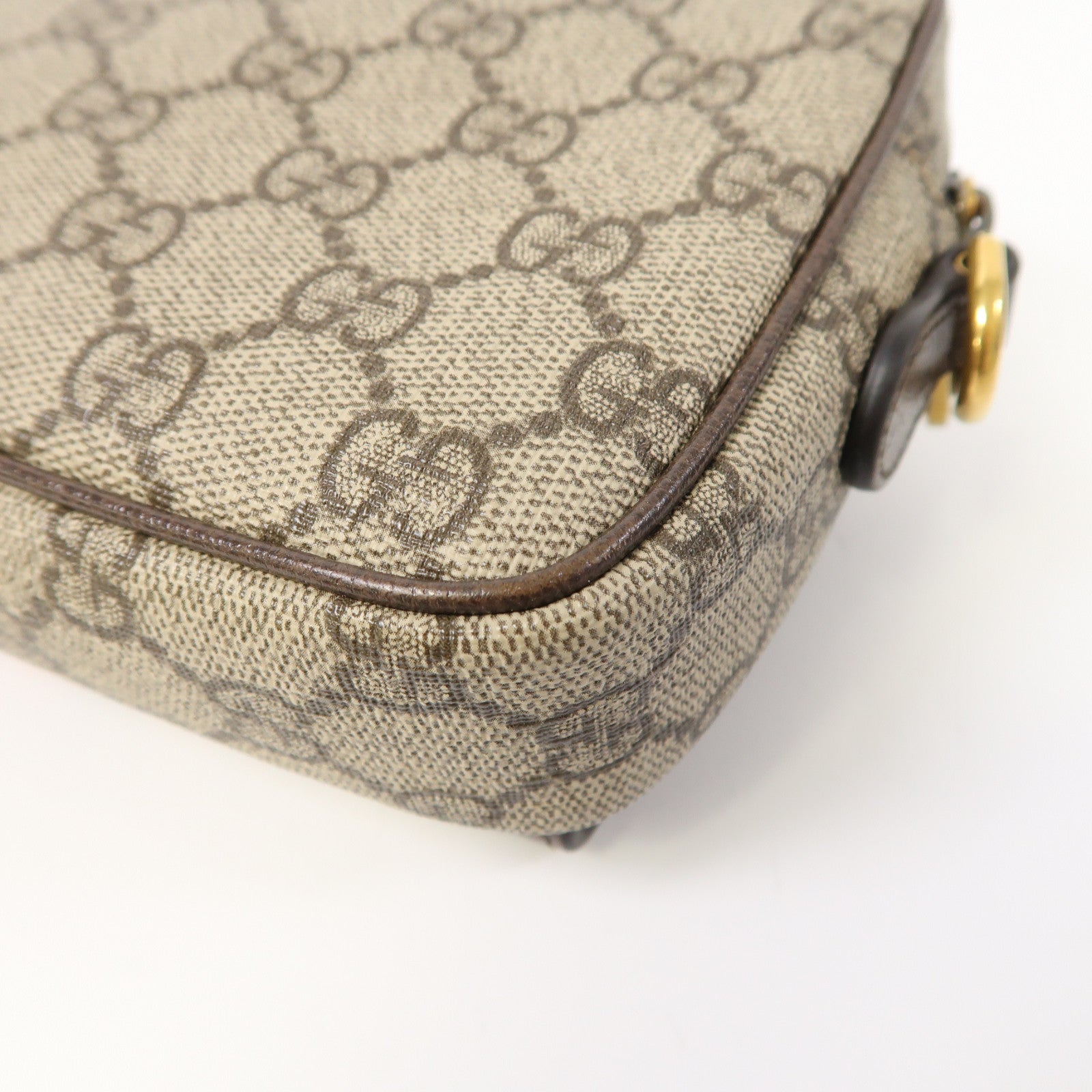GUCCI 塗層帆布Ophidia金扣肩背袋啡色