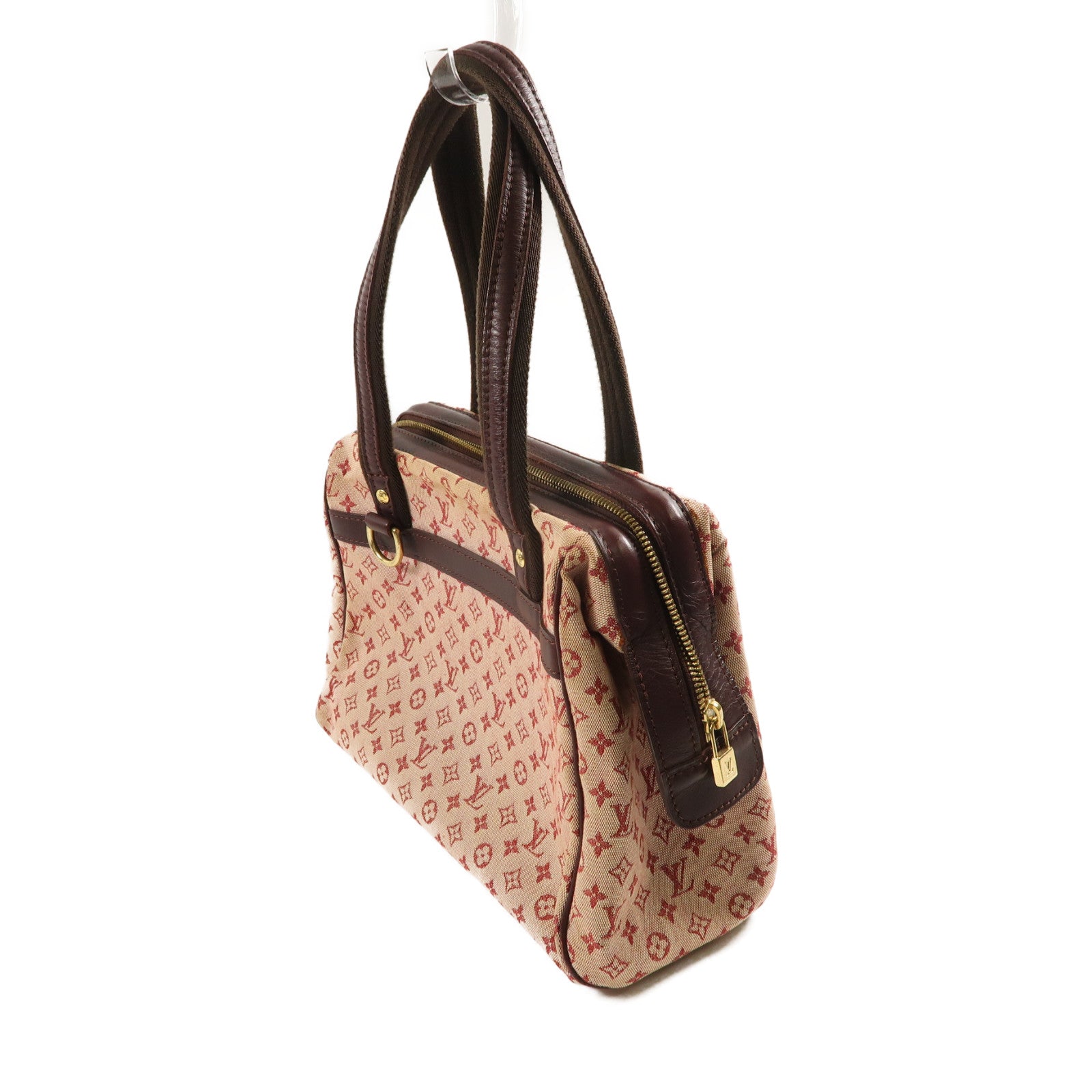 LOUIS VUITTON Monogram Mini Josephine PM金扣手挽袋粉紅色