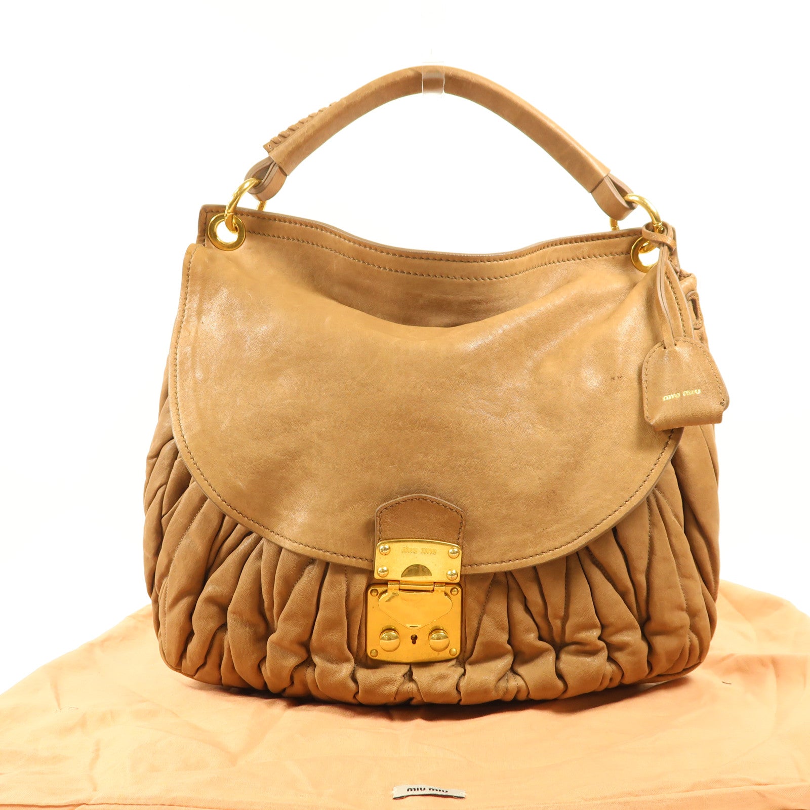 Miu Miu 牛皮皮革Shoulder Bag金扣手挽袋